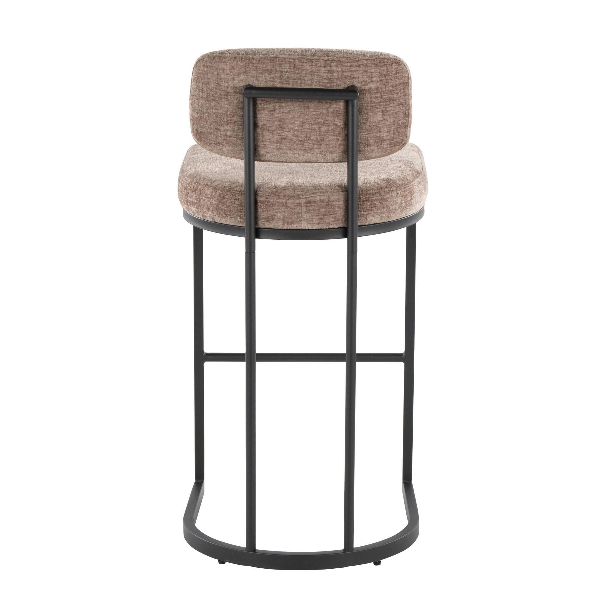 LumiSource Demi Bar Height Bar Stool (Set of 2), Brown/Black, large