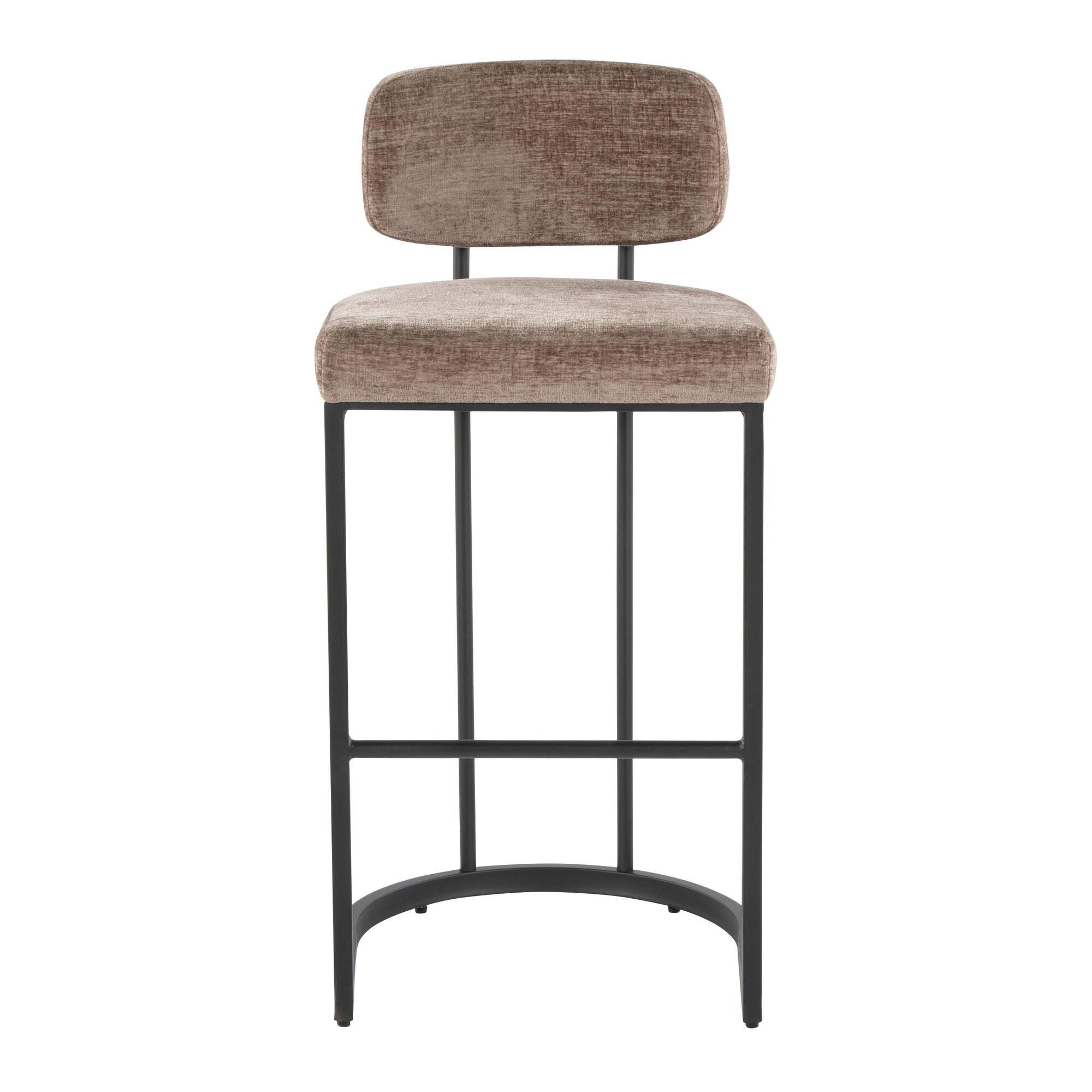 LumiSource Demi Bar Height Bar Stool (Set of 2), Brown/Black, large