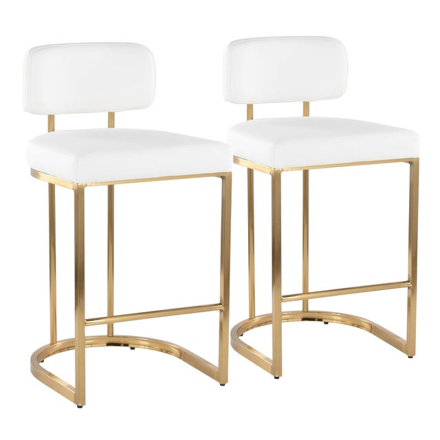 LumiSource Demi Solid Counter Height Bar Stool (Set of 2)