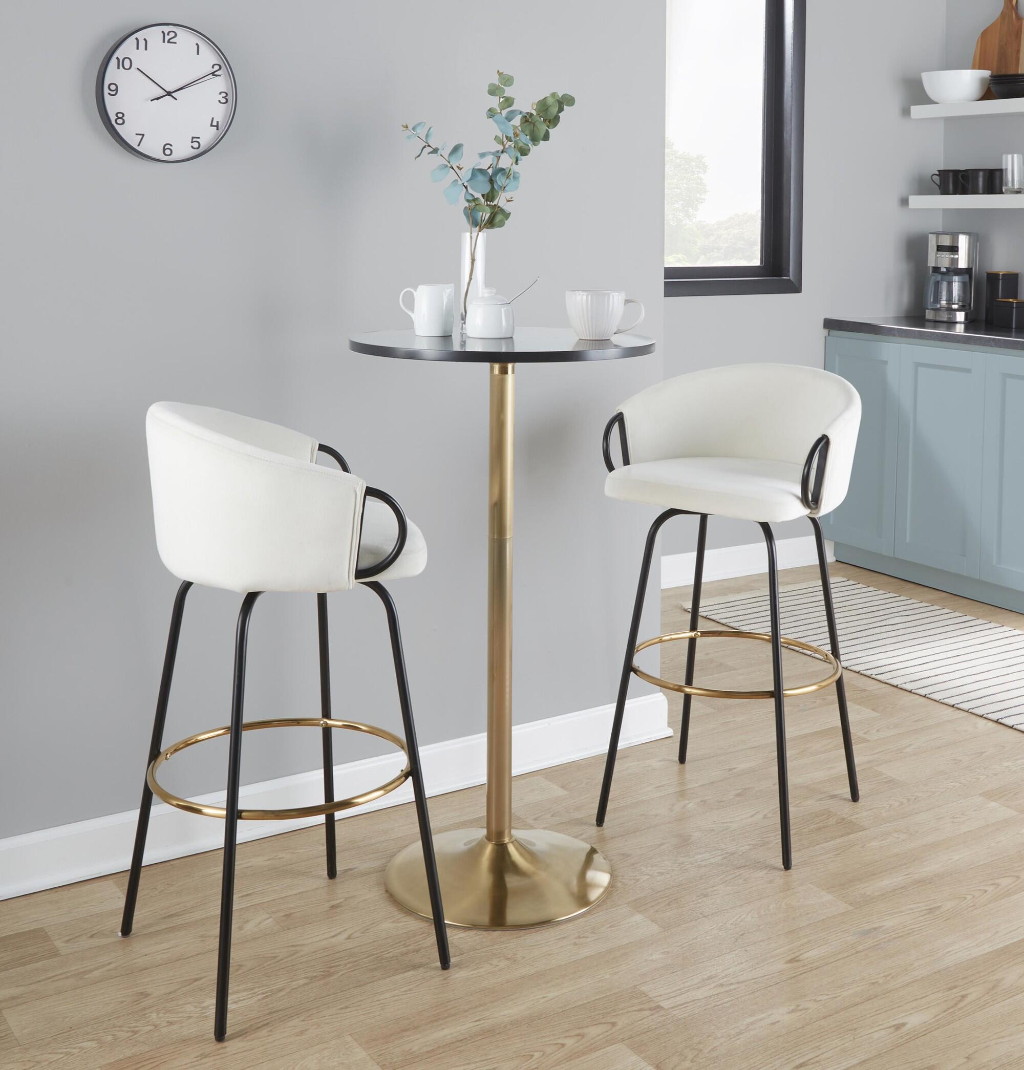 LumiSource Pebble Adjustable Bar Table, Black/Gold, rollover