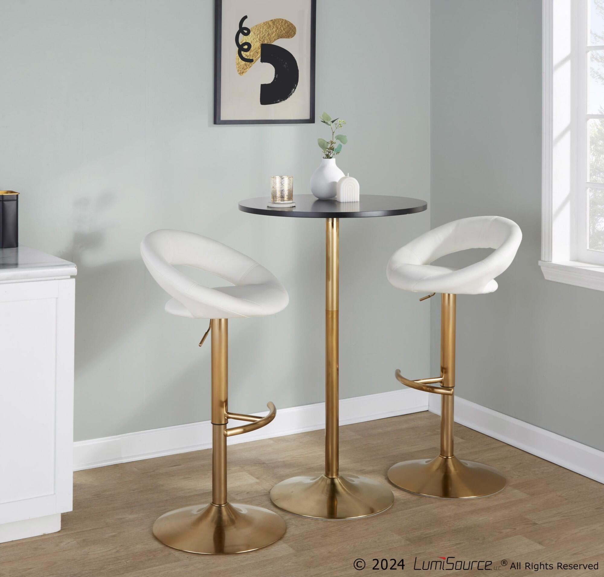 LumiSource Pebble Adjustable Bar Table, Black/Gold, large
