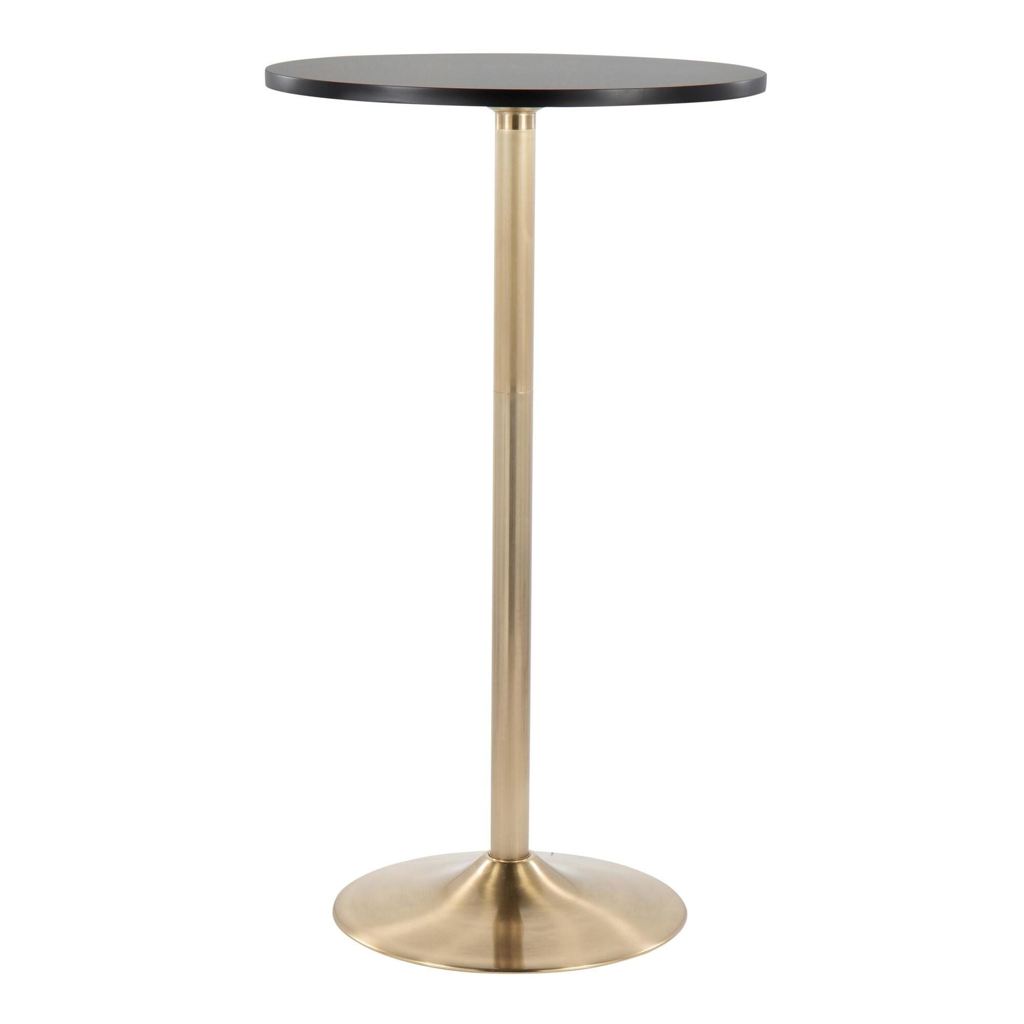 LumiSource Pebble Adjustable Bar Table, Black/Gold, large