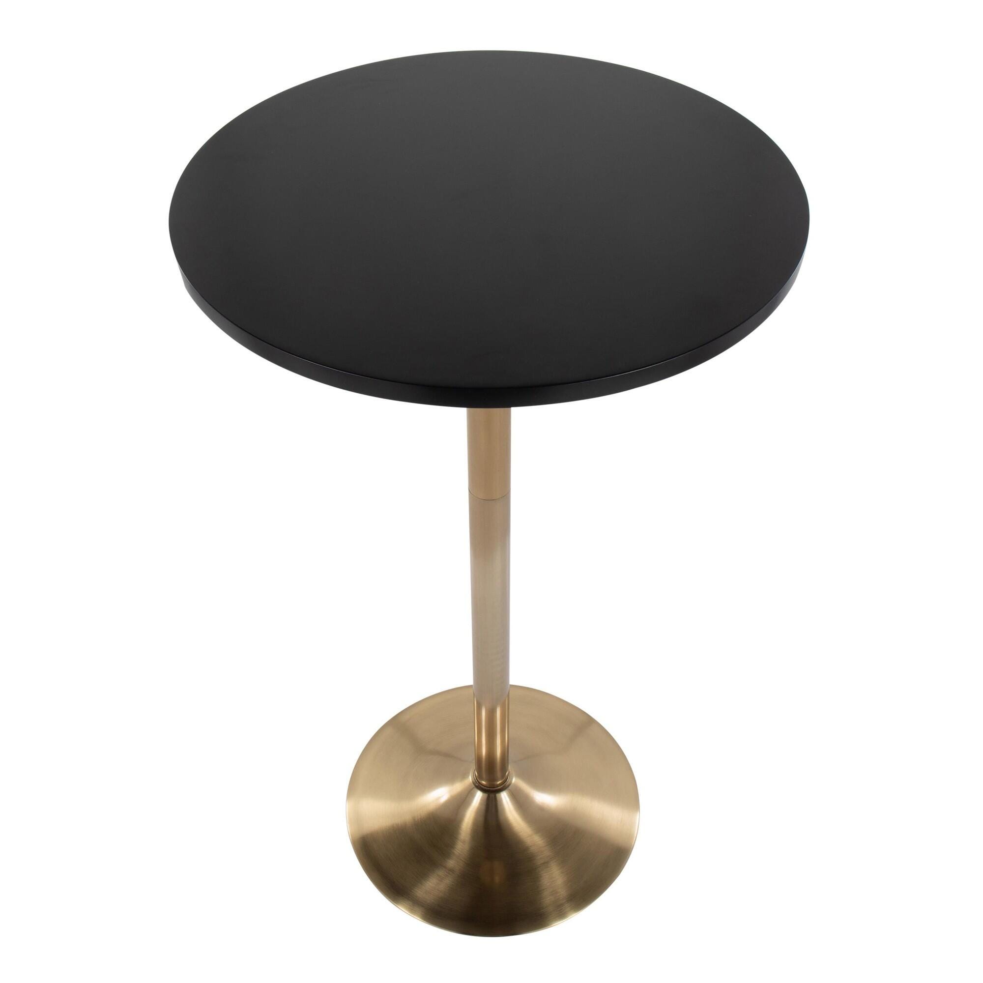 LumiSource Pebble Adjustable Bar Table, Black/Gold, large