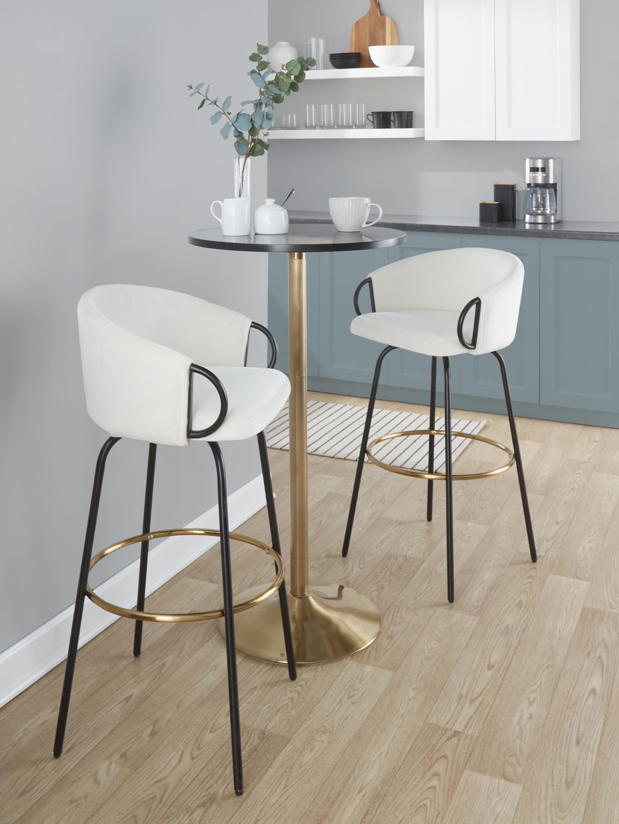 LumiSource Pebble Adjustable Bar Table, Black/Gold, large