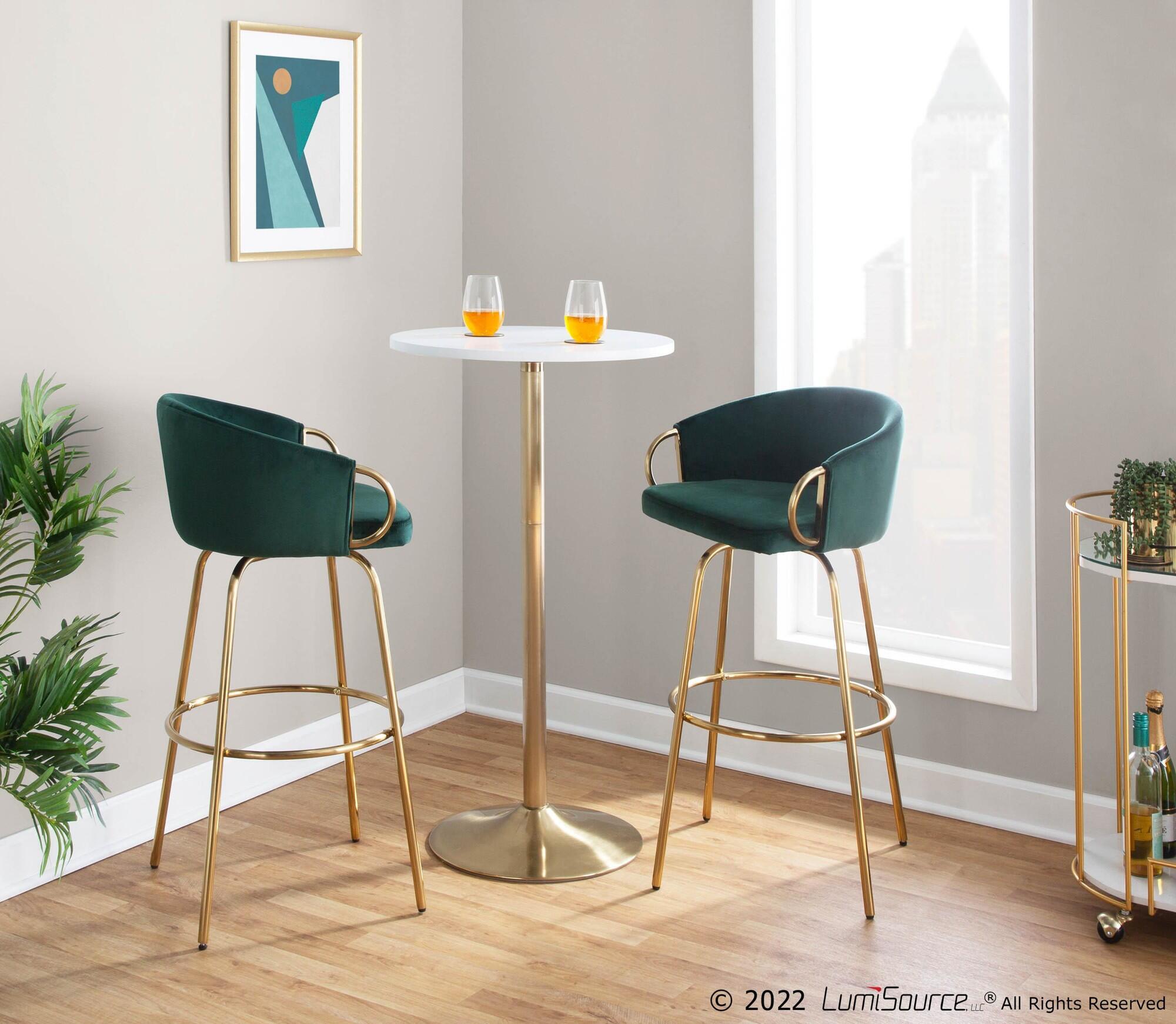 LumiSource Pebble Adjustable Bar Table, White/Gold, large