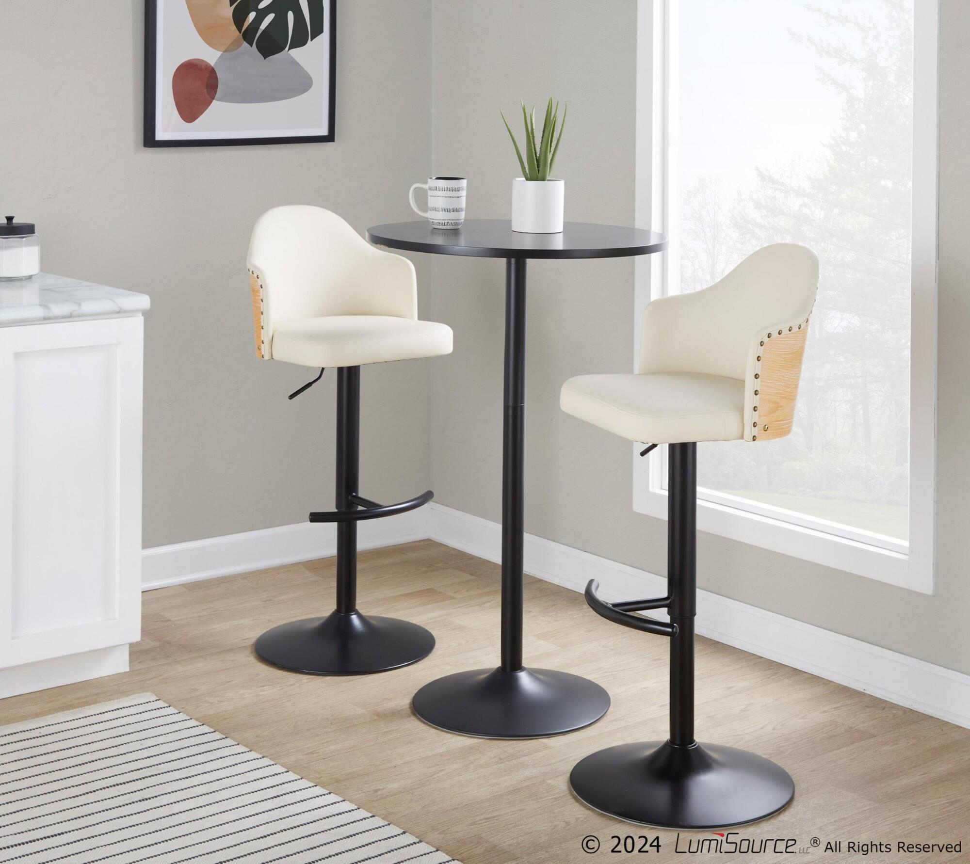 LumiSource Pebble Adjustable Height Bar Table, Black, large