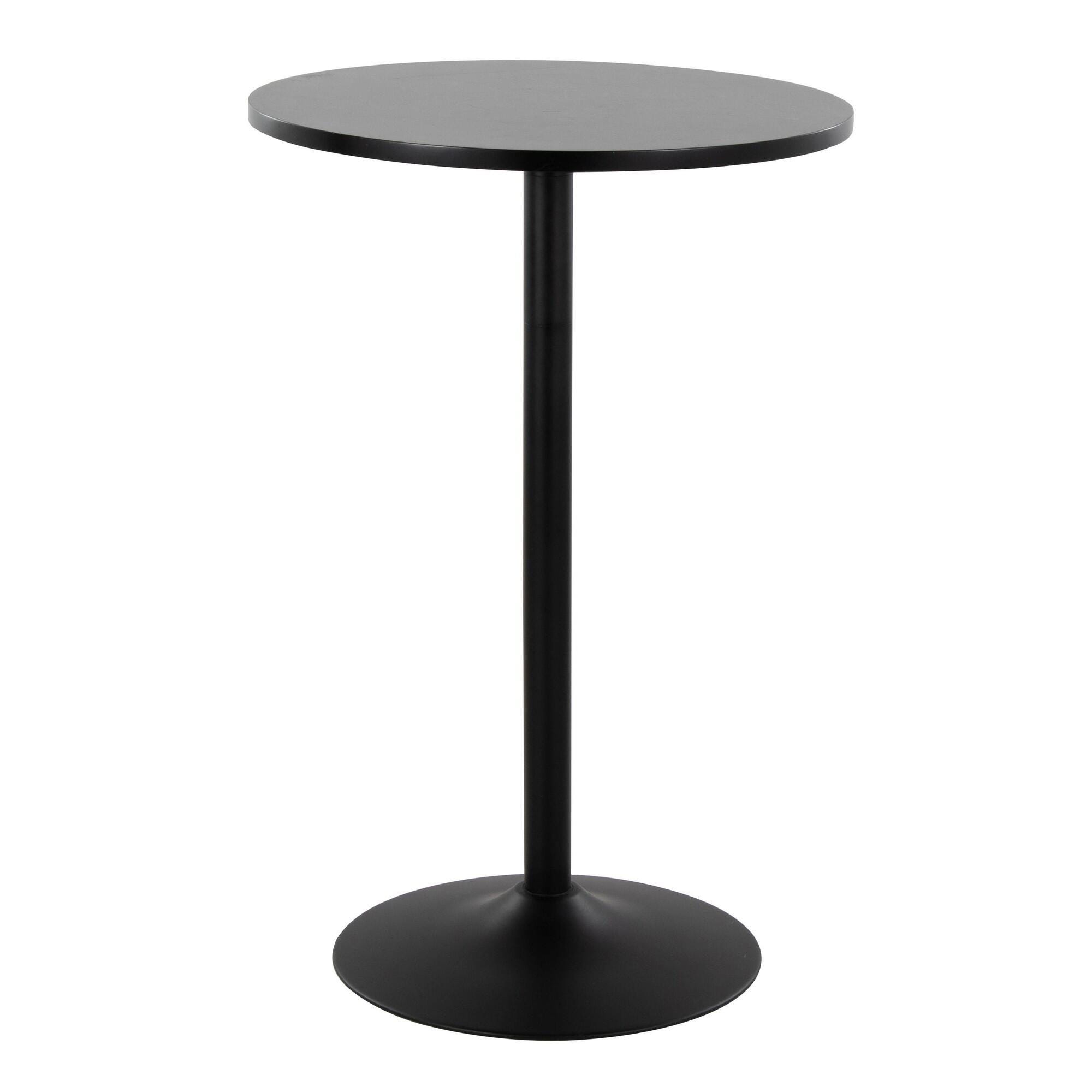 LumiSource Pebble Adjustable Height Bar Table, Black, large