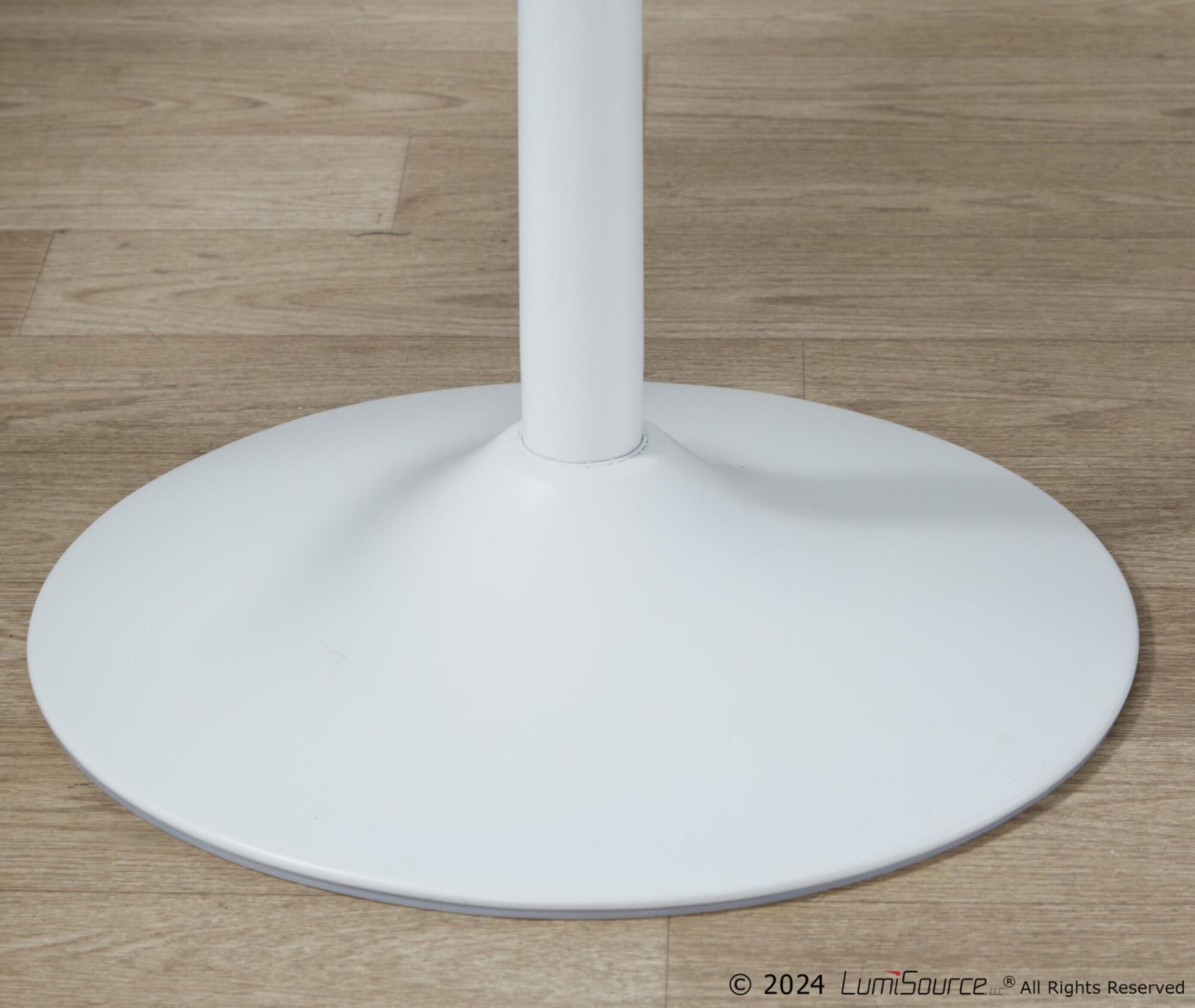 LumiSource Pebble Adjustable Height Bar Table, White, rollover