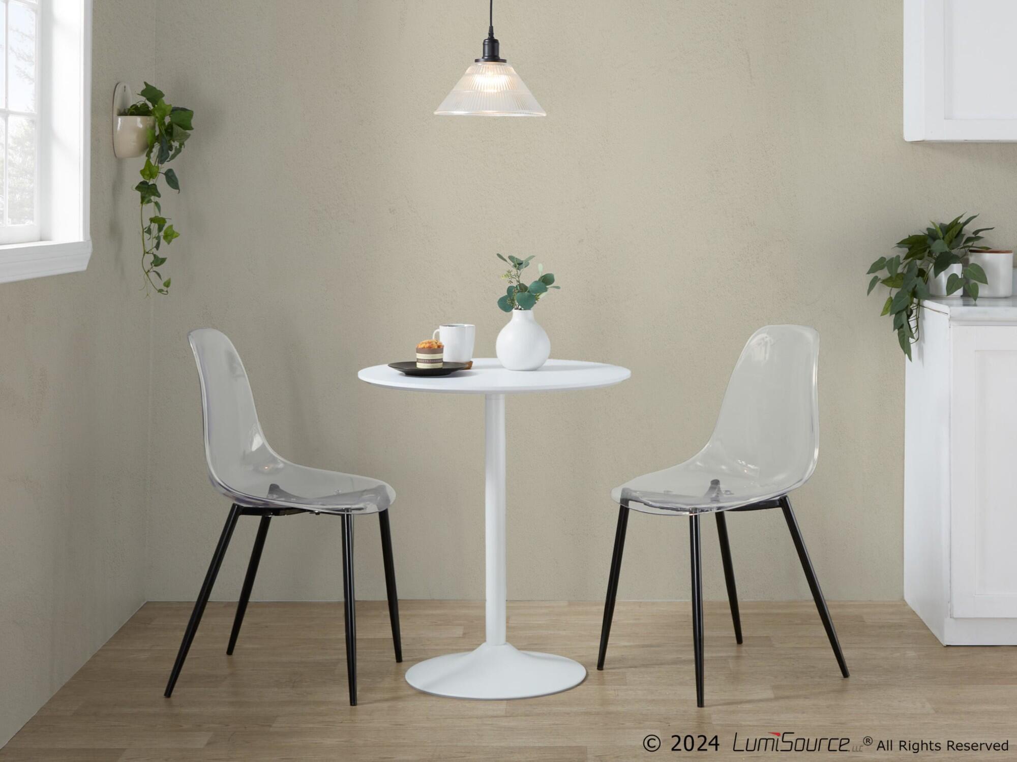 LumiSource Pebble Adjustable Height Bar Table, White, large