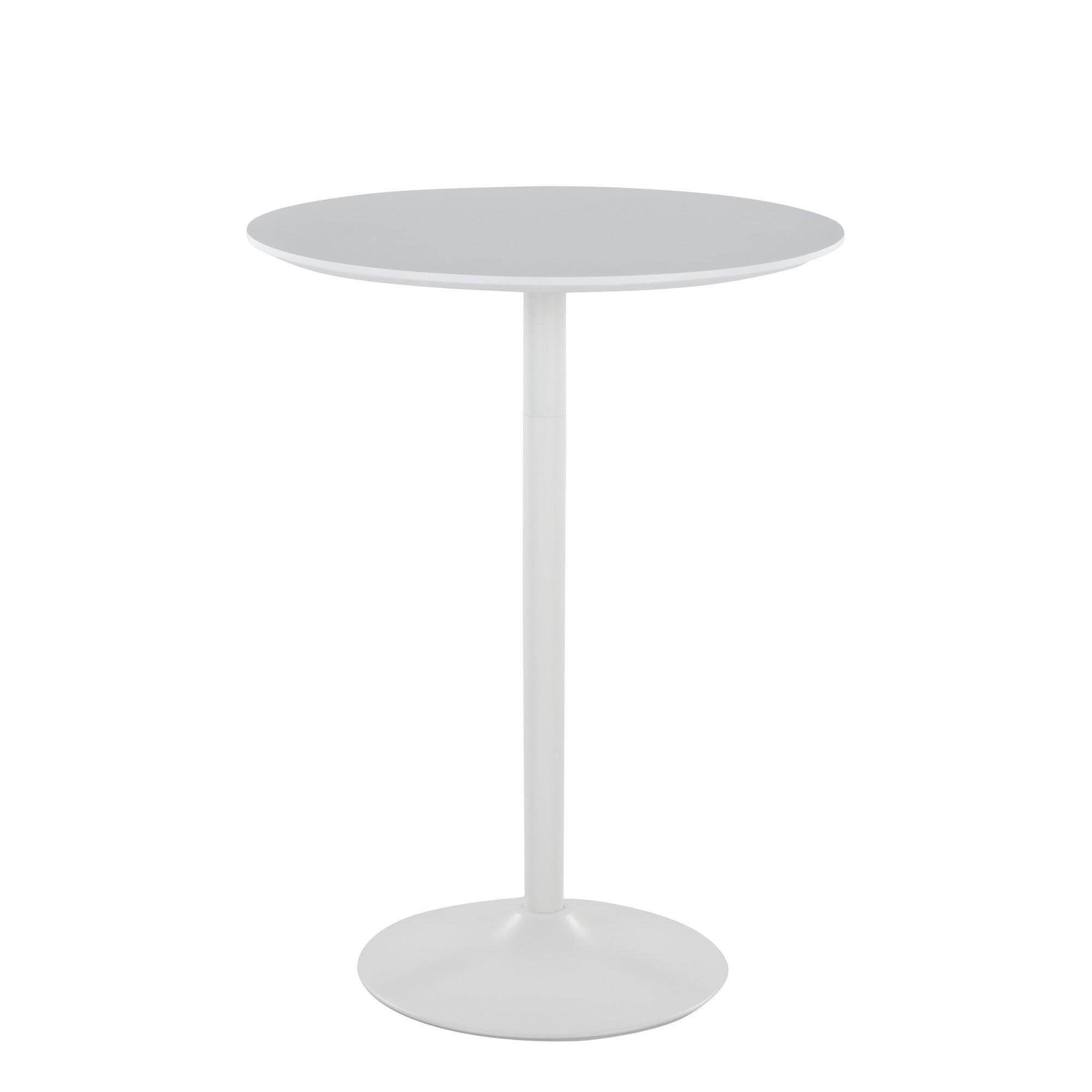 LumiSource Pebble Adjustable Height Bar Table, White, large