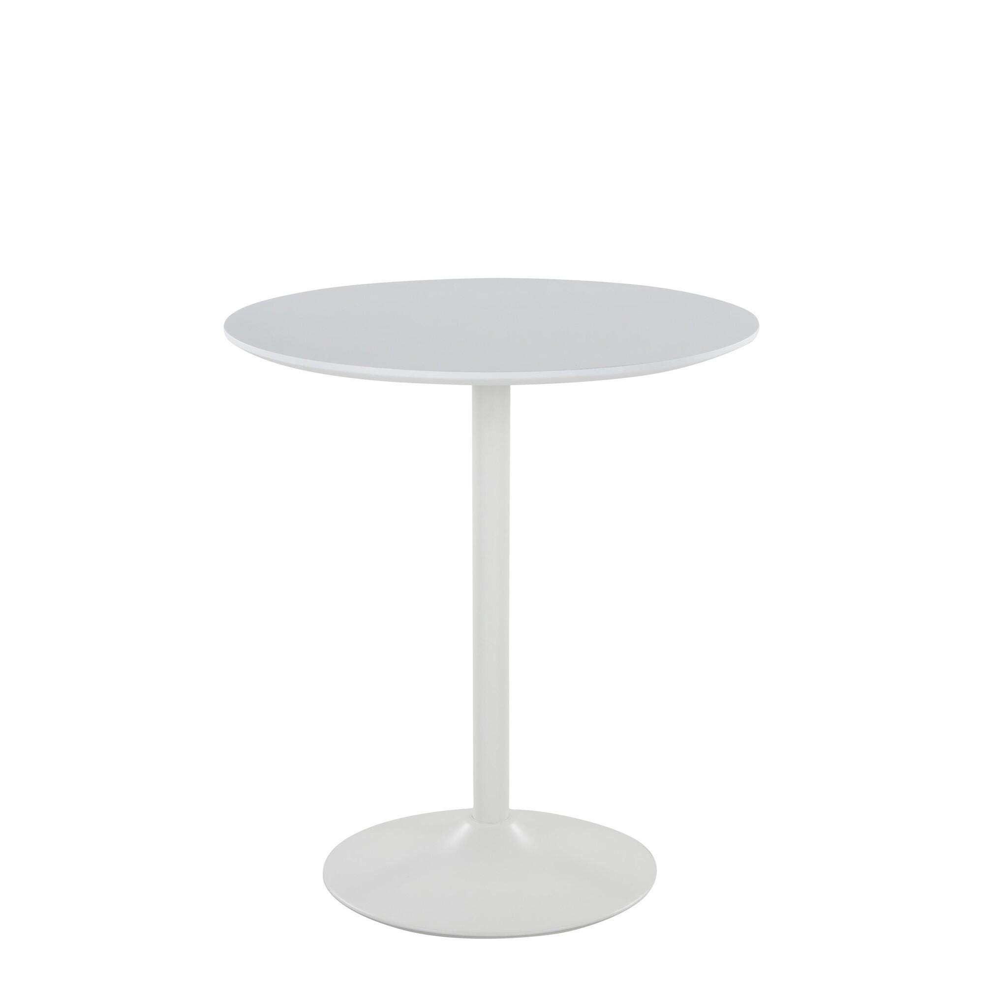 LumiSource Pebble Adjustable Height Bar Table, White, large