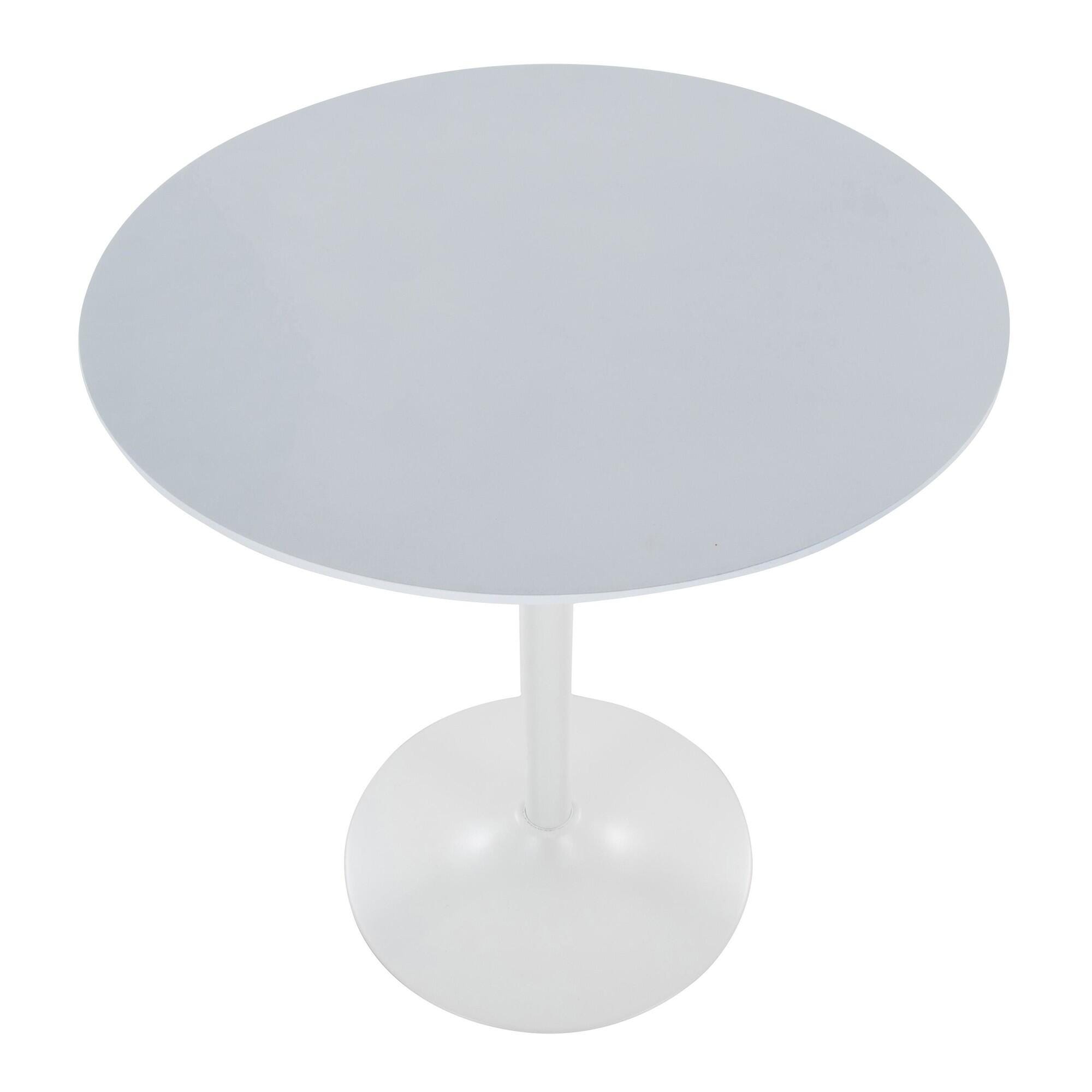 LumiSource Pebble Adjustable Height Bar Table, White, large
