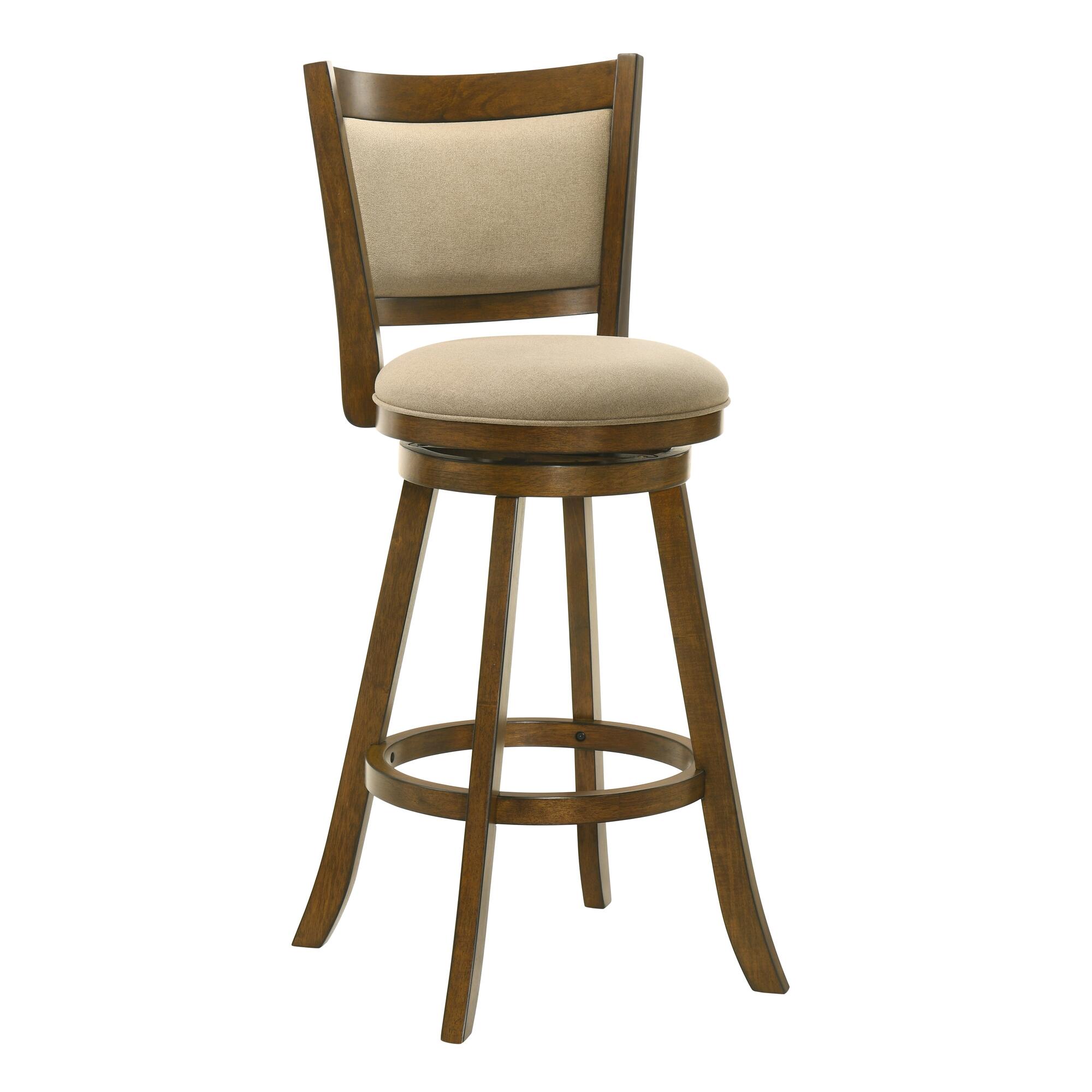 Armen Living Aiden Bar Height Bar Stool, Light Scone/Sepia Brown, large