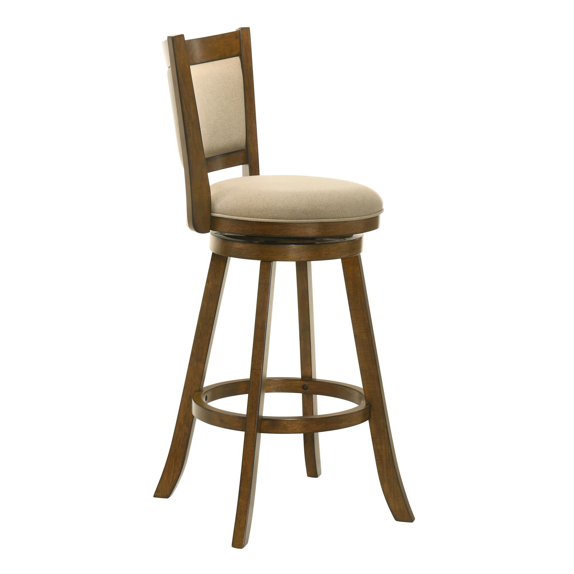 Armen Living Aiden Bar Height Bar Stool, Light Scone/Sepia Brown, large