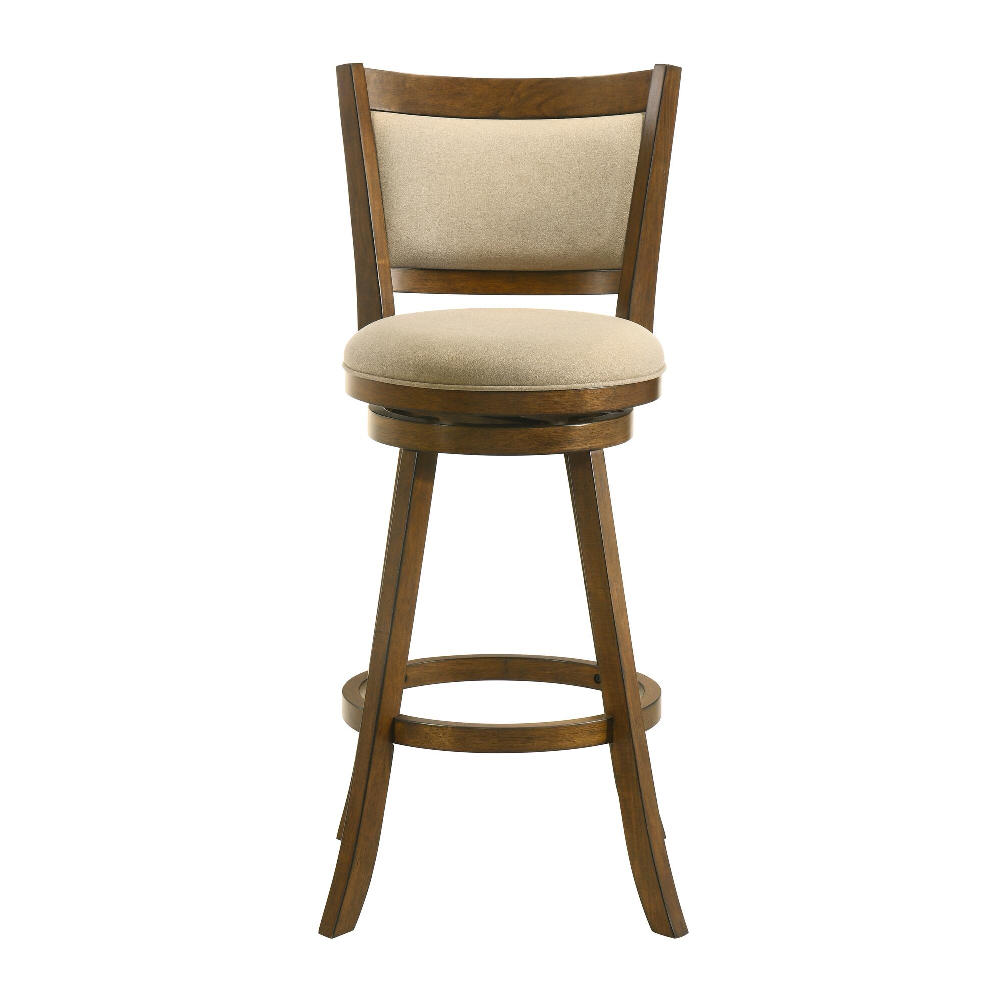 Armen Living Aiden Bar Height Bar Stool, Light Scone/Sepia Brown, large