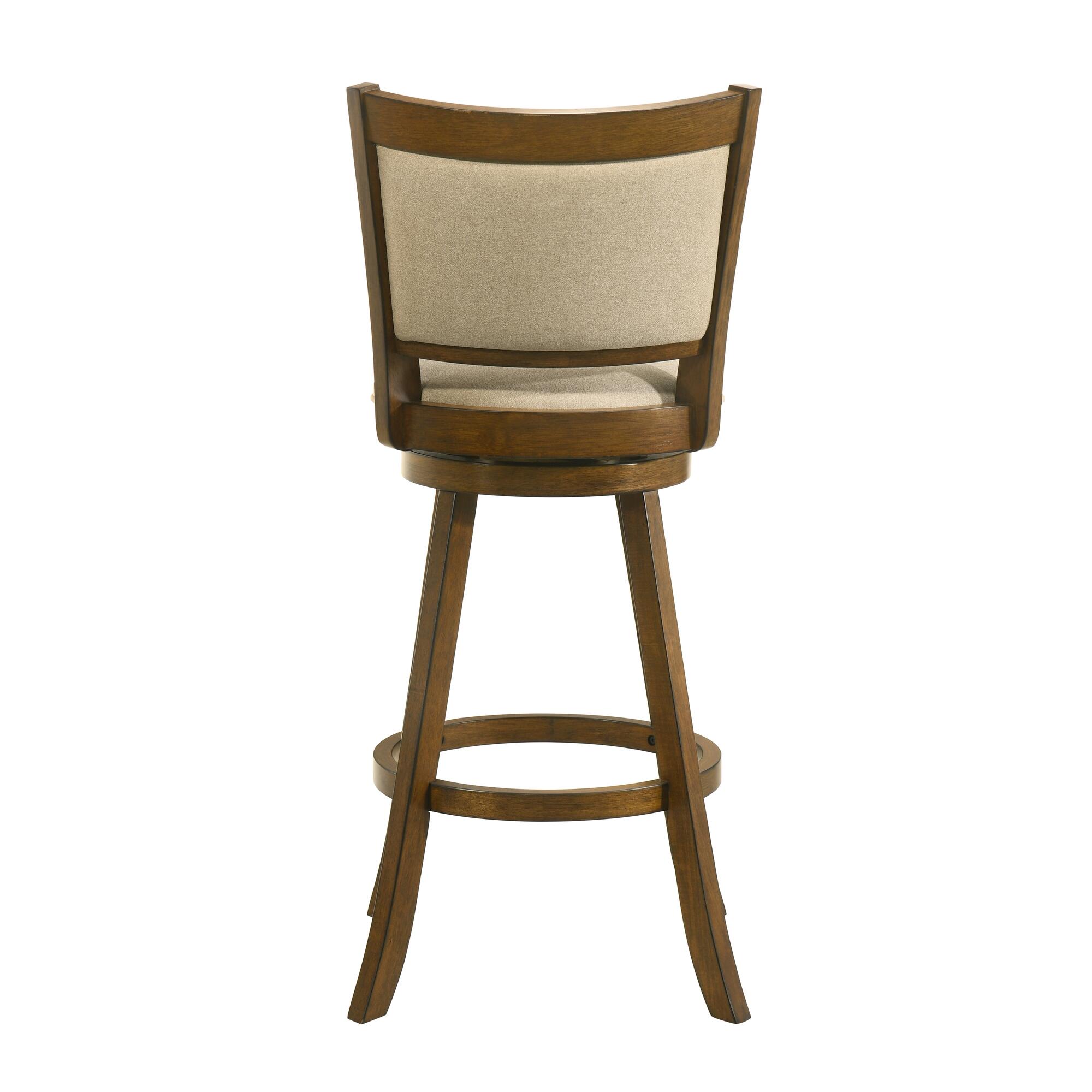 Armen Living Aiden Bar Height Bar Stool, Light Scone/Sepia Brown, large