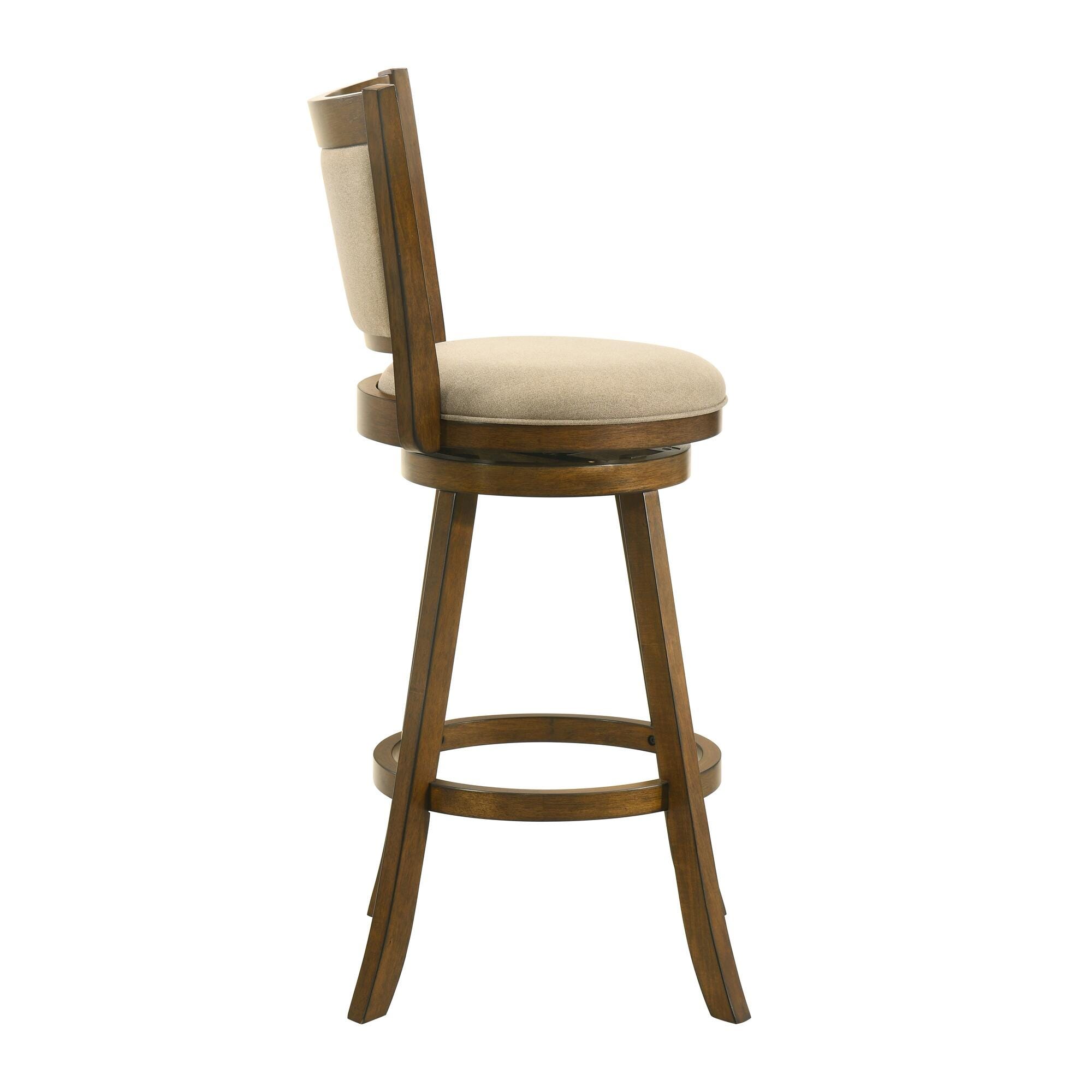 Armen Living Aiden Bar Height Bar Stool, Light Scone/Sepia Brown, large