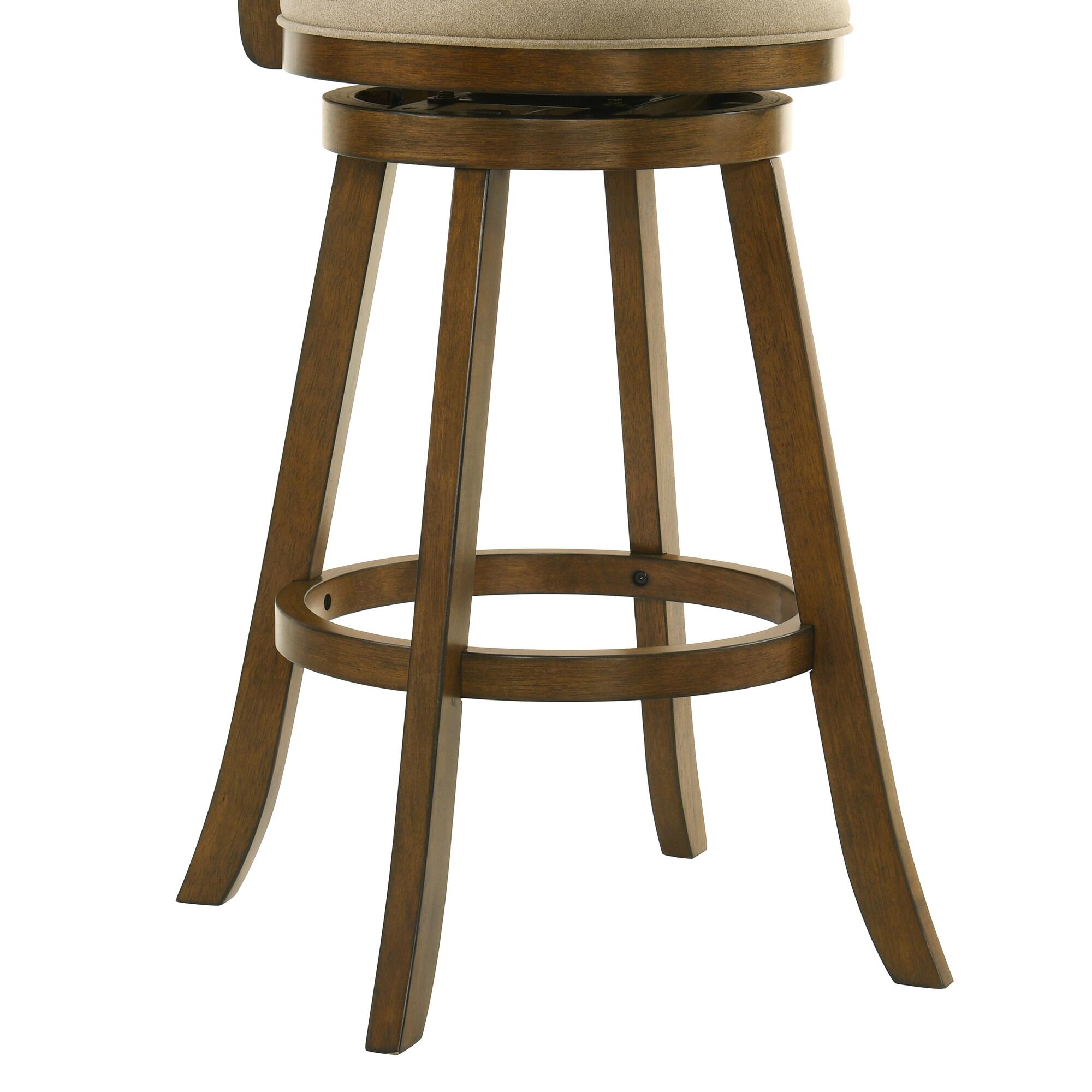 Armen Living Aiden Bar Height Bar Stool, Light Scone/Sepia Brown, large