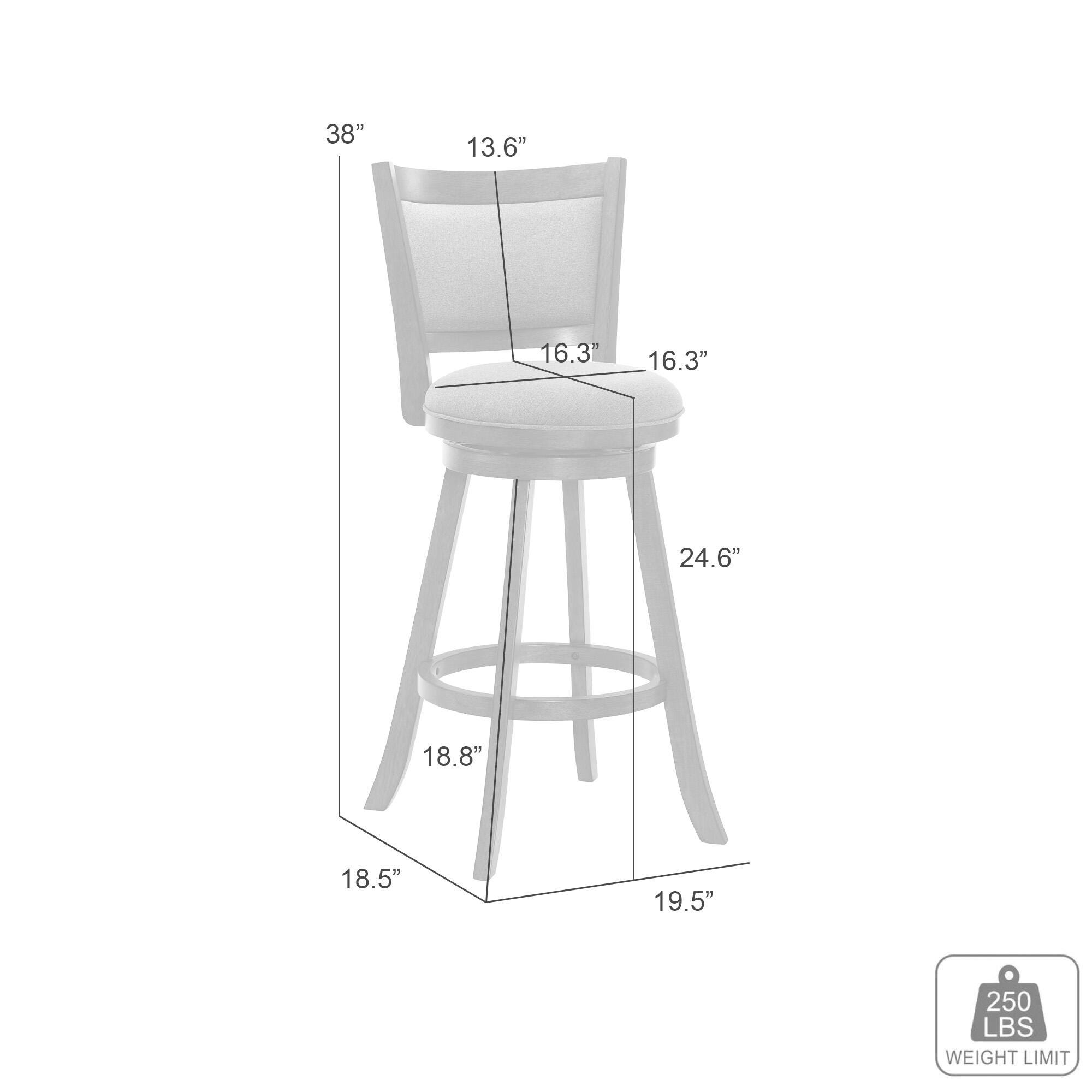 Armen Living Aiden Counter Height Bar Stool, Gray/Sepia Brown, large