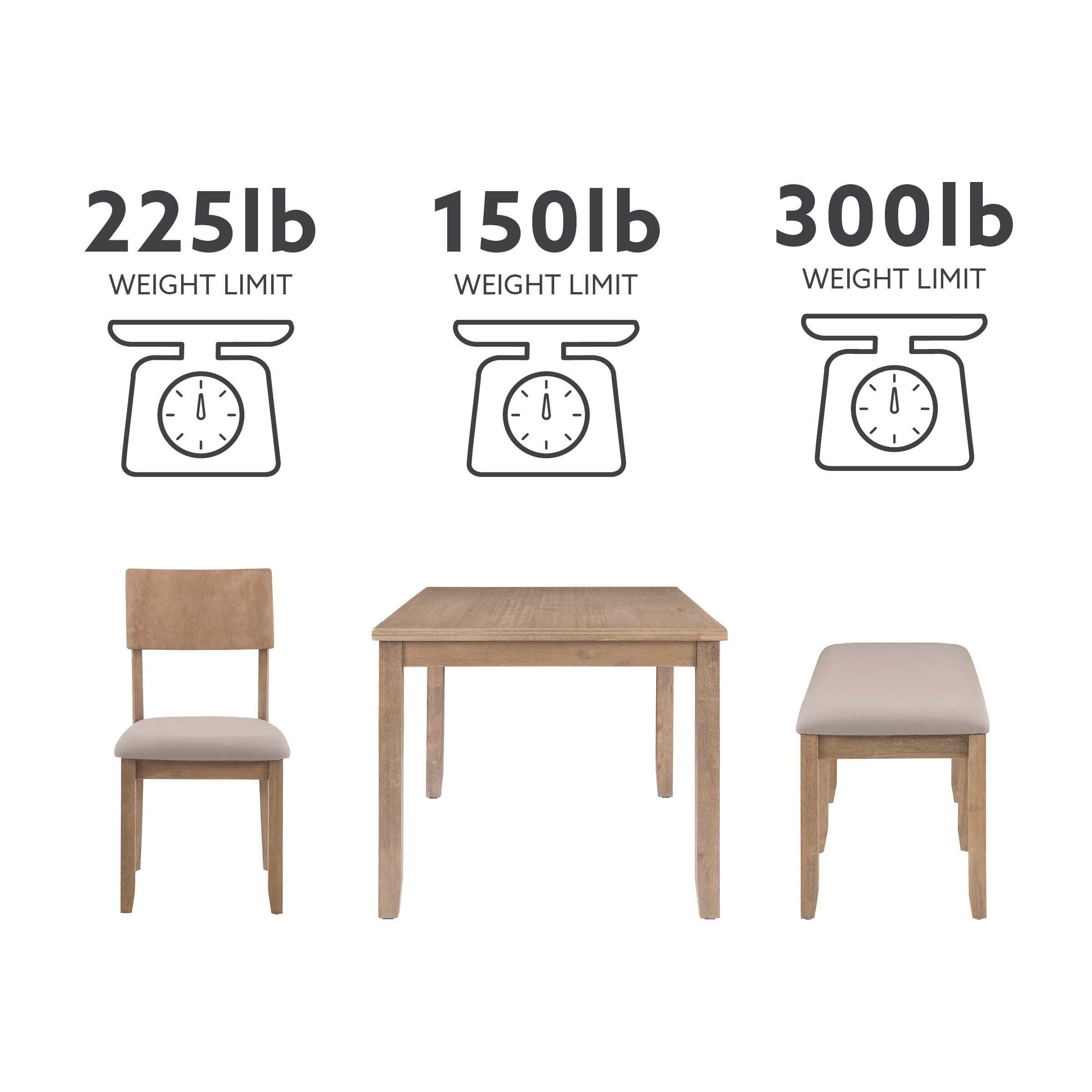 Linon Jocey Dining Table and 4 Chairs and Bench Set | Ashley