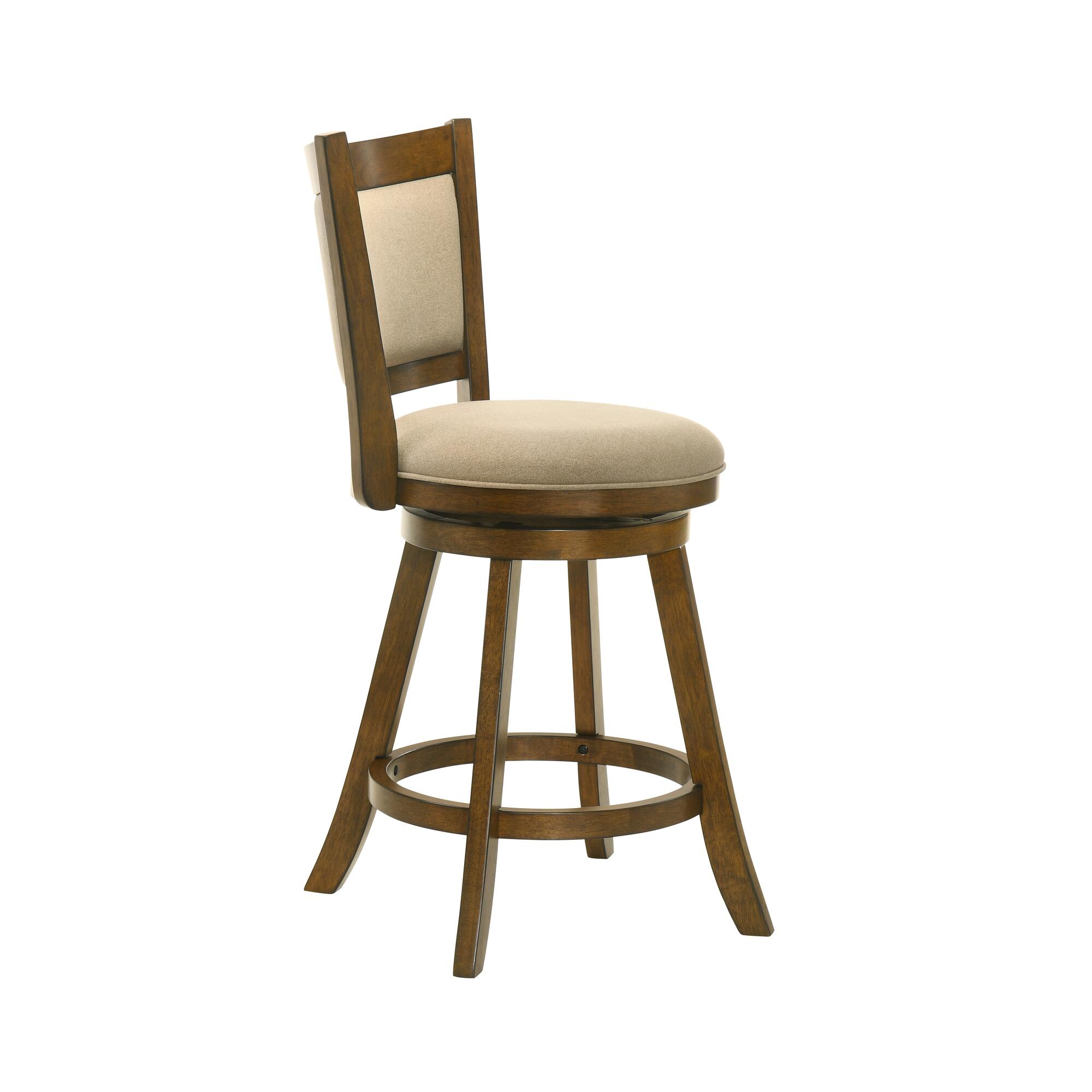 Armen Living Aiden Counter Height Bar Stool, Light Scone/Sepia Brown, large