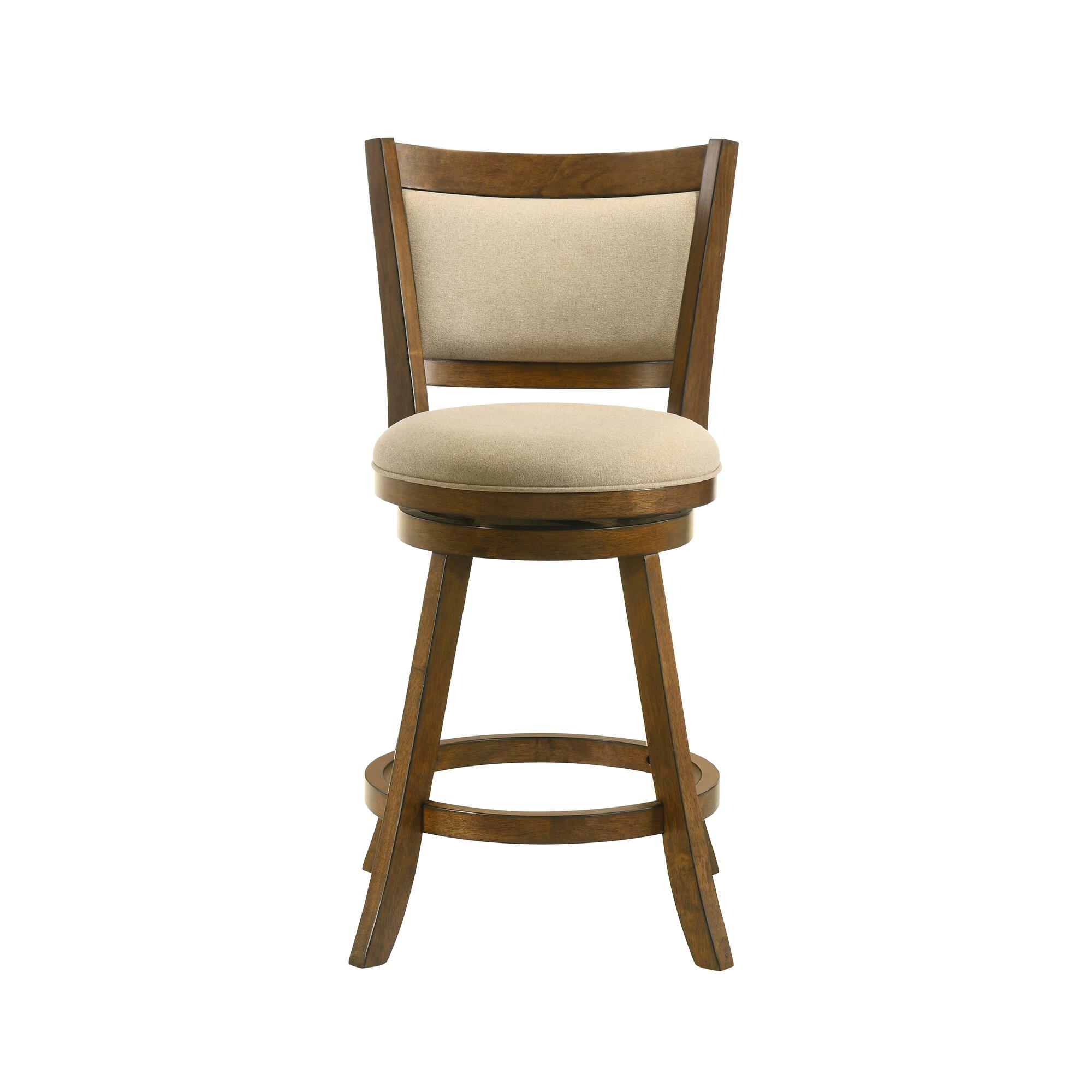 Armen Living Aiden Counter Height Bar Stool, Light Scone/Sepia Brown, large