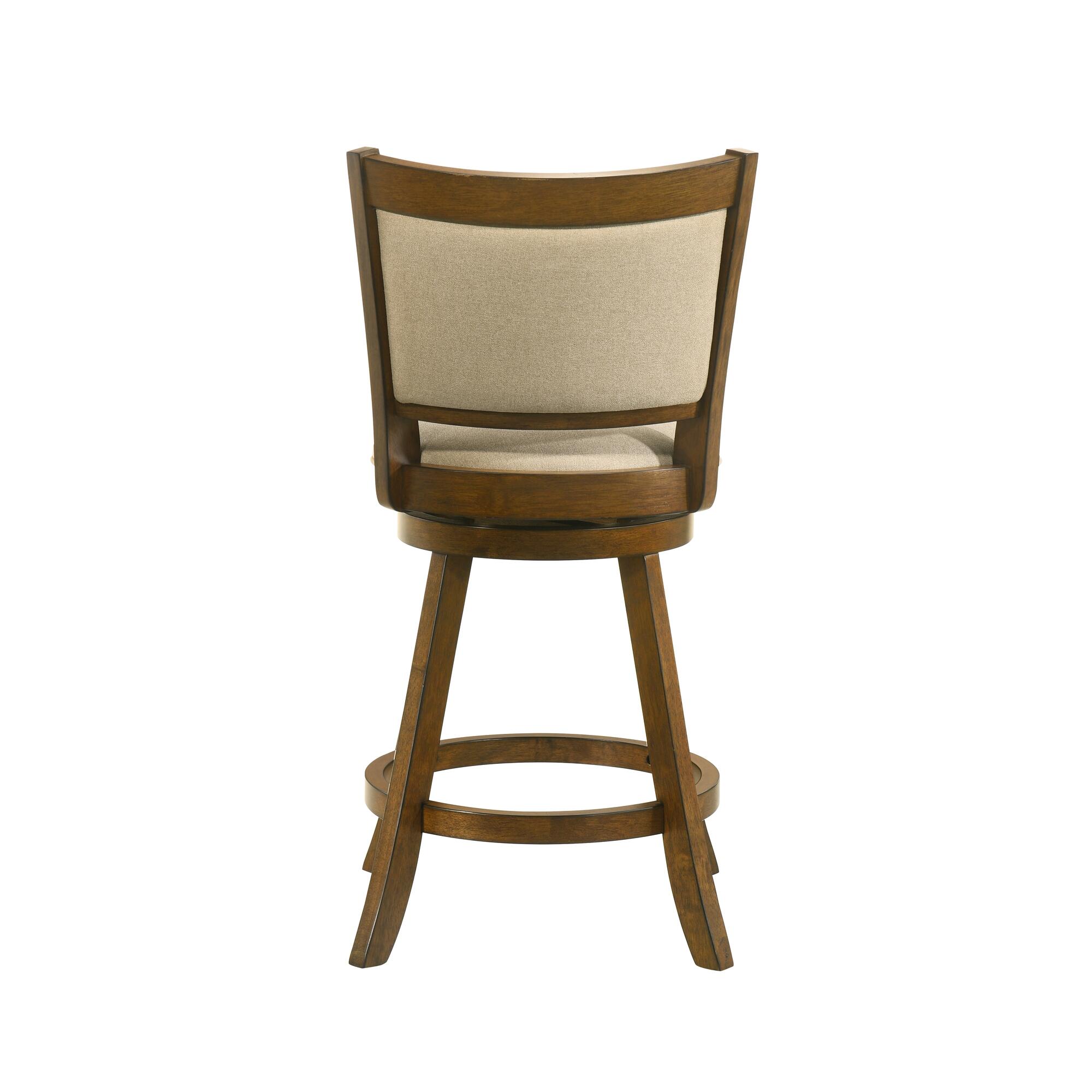 Armen Living Aiden Counter Height Bar Stool, Light Scone/Sepia Brown, large