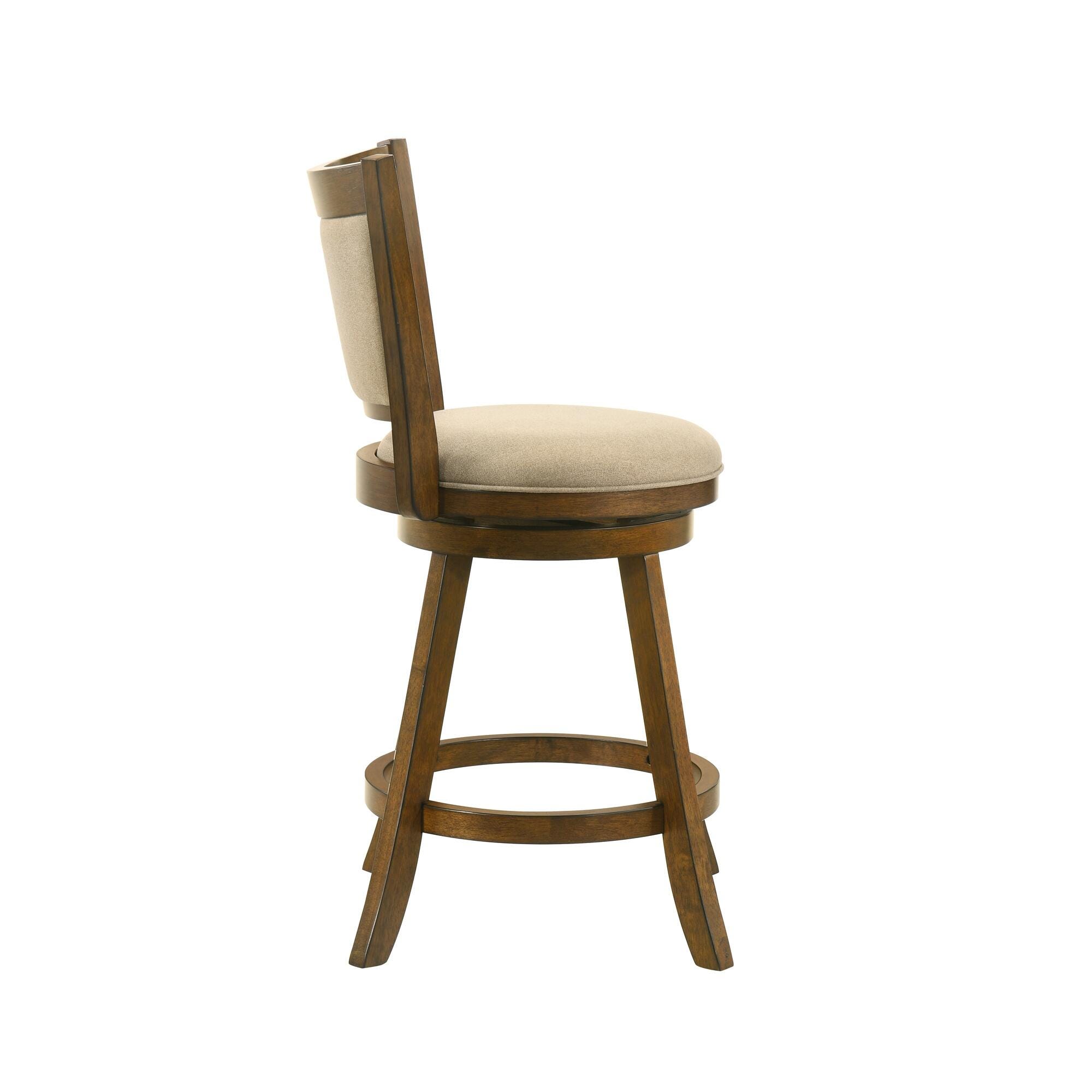 Armen Living Aiden Counter Height Bar Stool, Light Scone/Sepia Brown, large