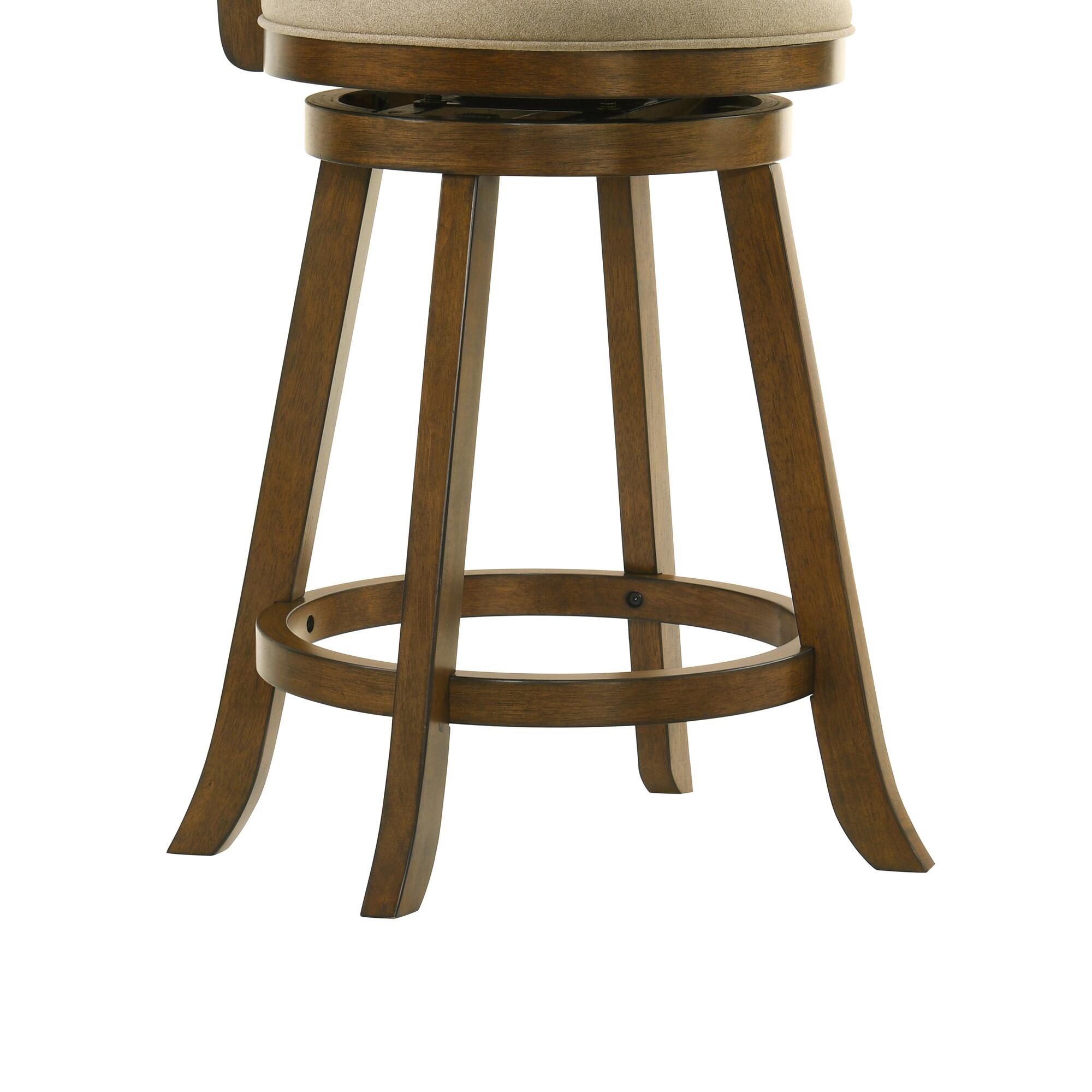 Armen Living Aiden Counter Height Bar Stool, Light Scone/Sepia Brown, large