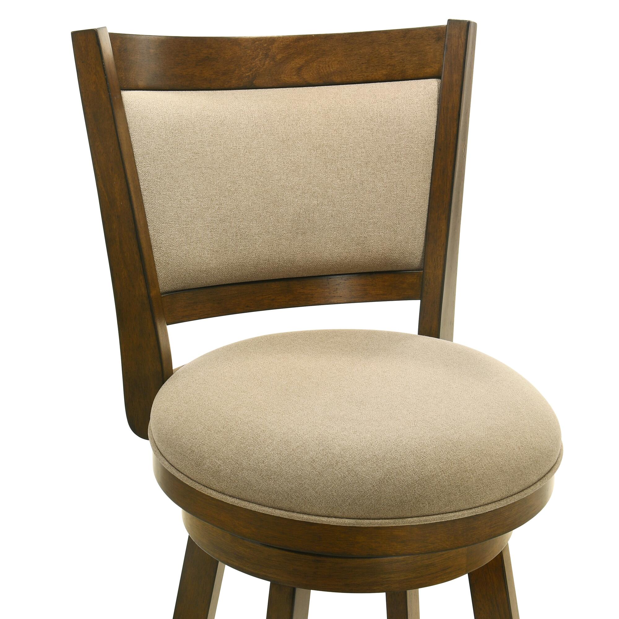 Armen Living Aiden Counter Height Bar Stool, Light Scone/Sepia Brown, large