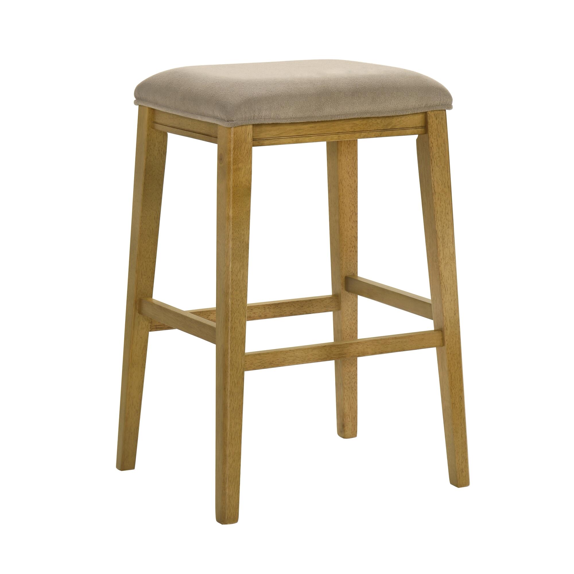 Armen Living Jane Bar Height Bar Stool, Taupe/Amber Glow, large