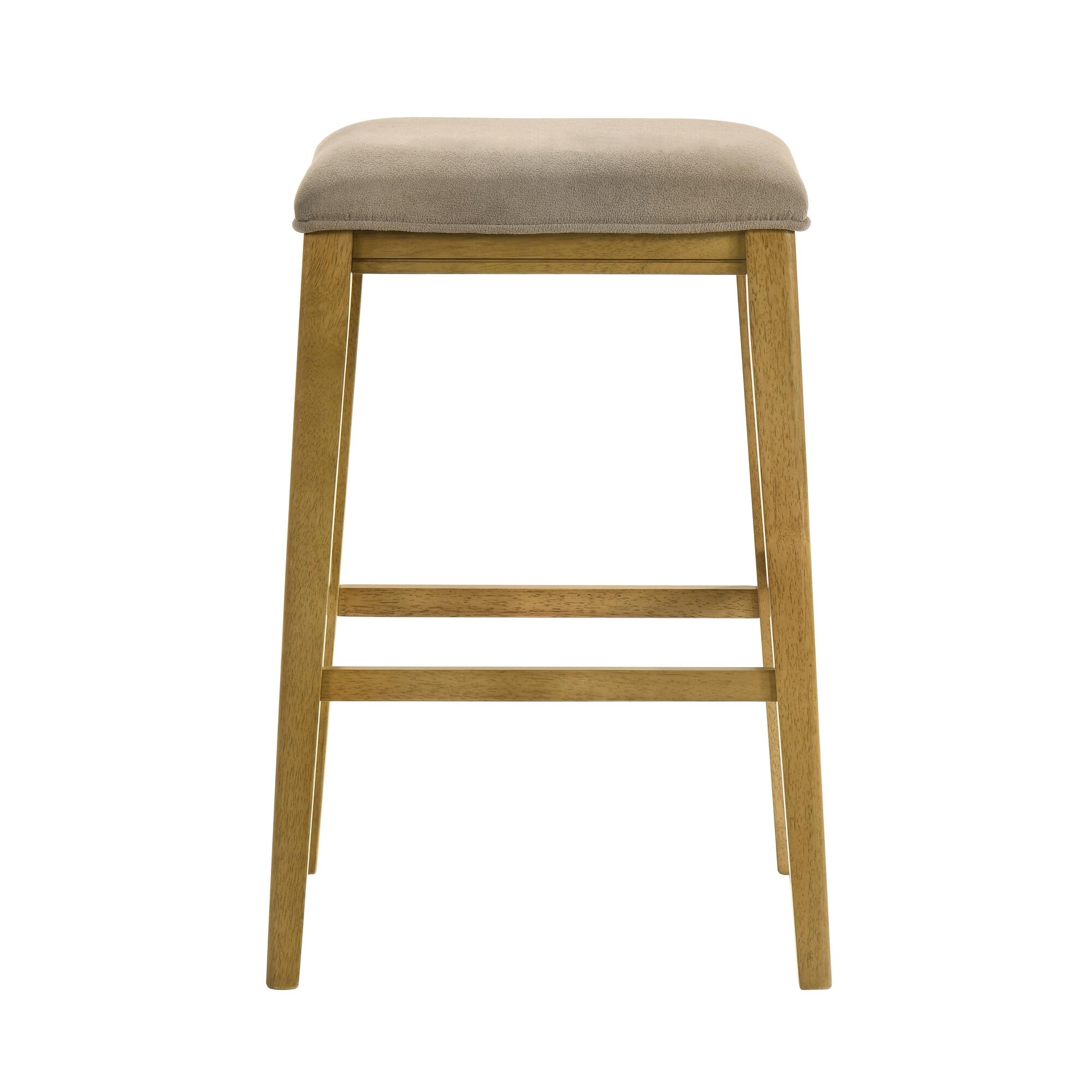 Armen Living Jane Bar Height Bar Stool, Taupe/Amber Glow, large