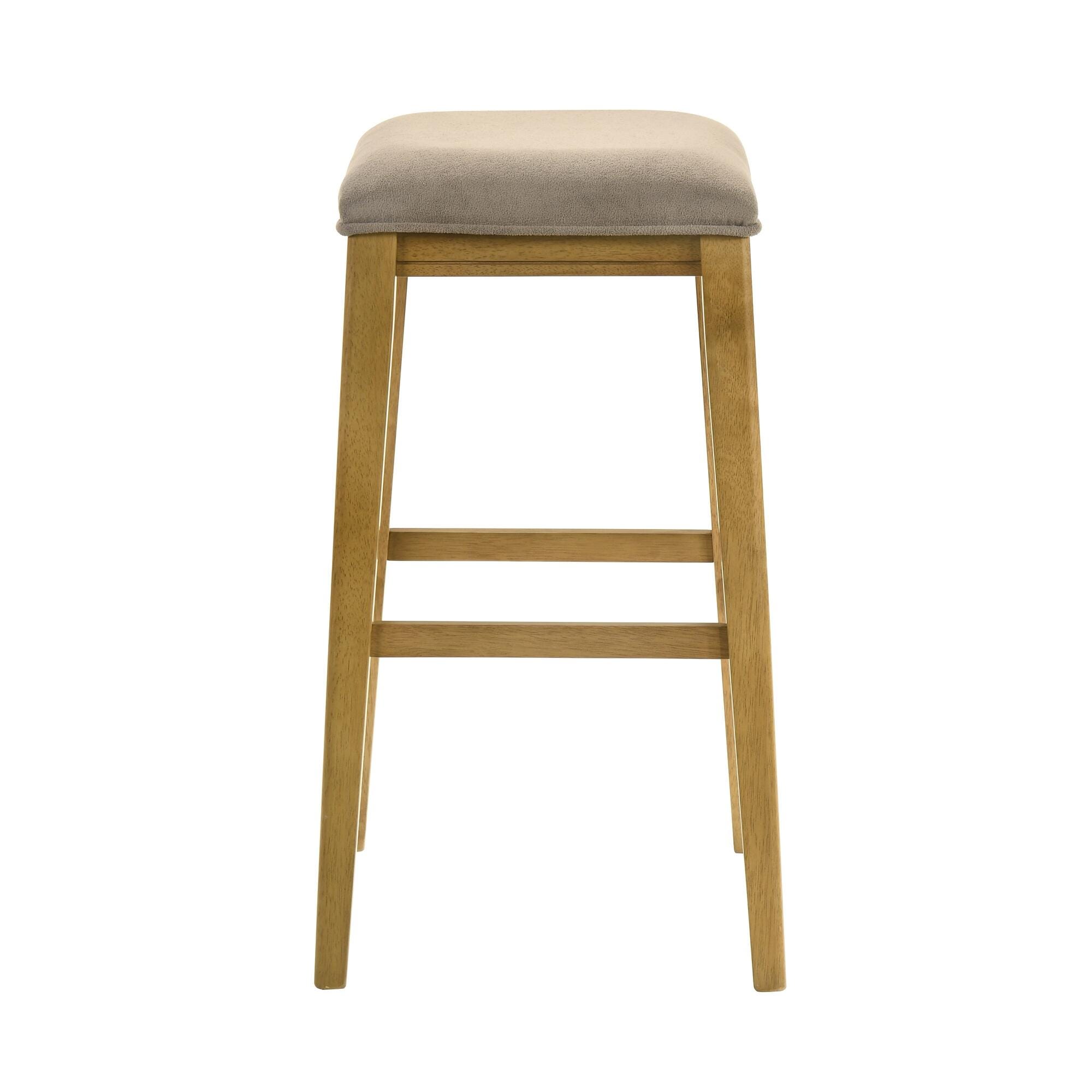Armen Living Jane Bar Height Bar Stool, Taupe/Amber Glow, large