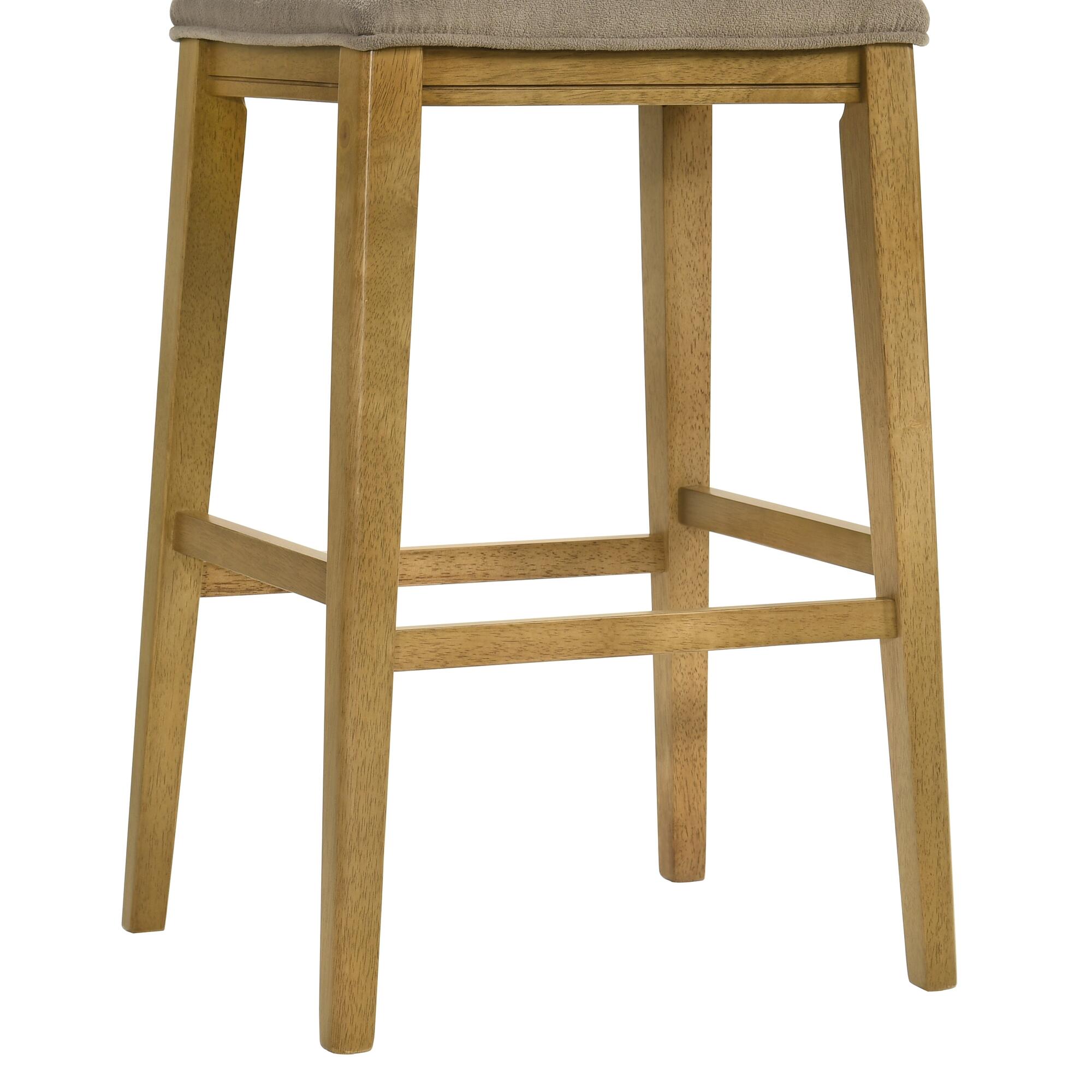 Armen Living Jane Bar Height Bar Stool, Taupe/Amber Glow, large