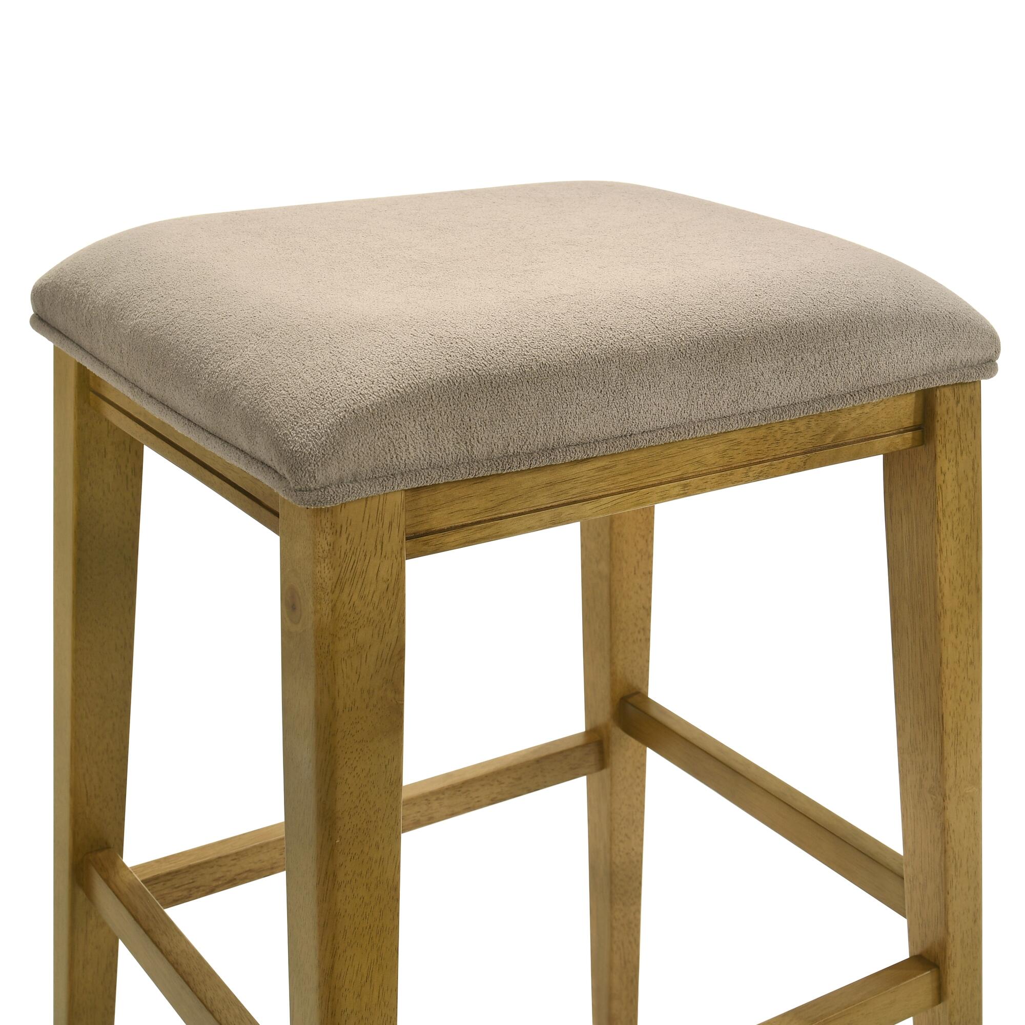 Armen Living Jane Bar Height Bar Stool, Taupe/Amber Glow, large