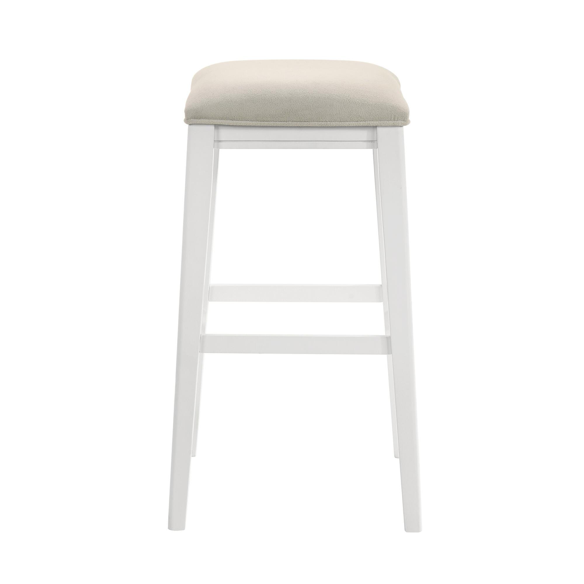 Armen Living Jane Bar Height Bar Stool, Cream/White, large