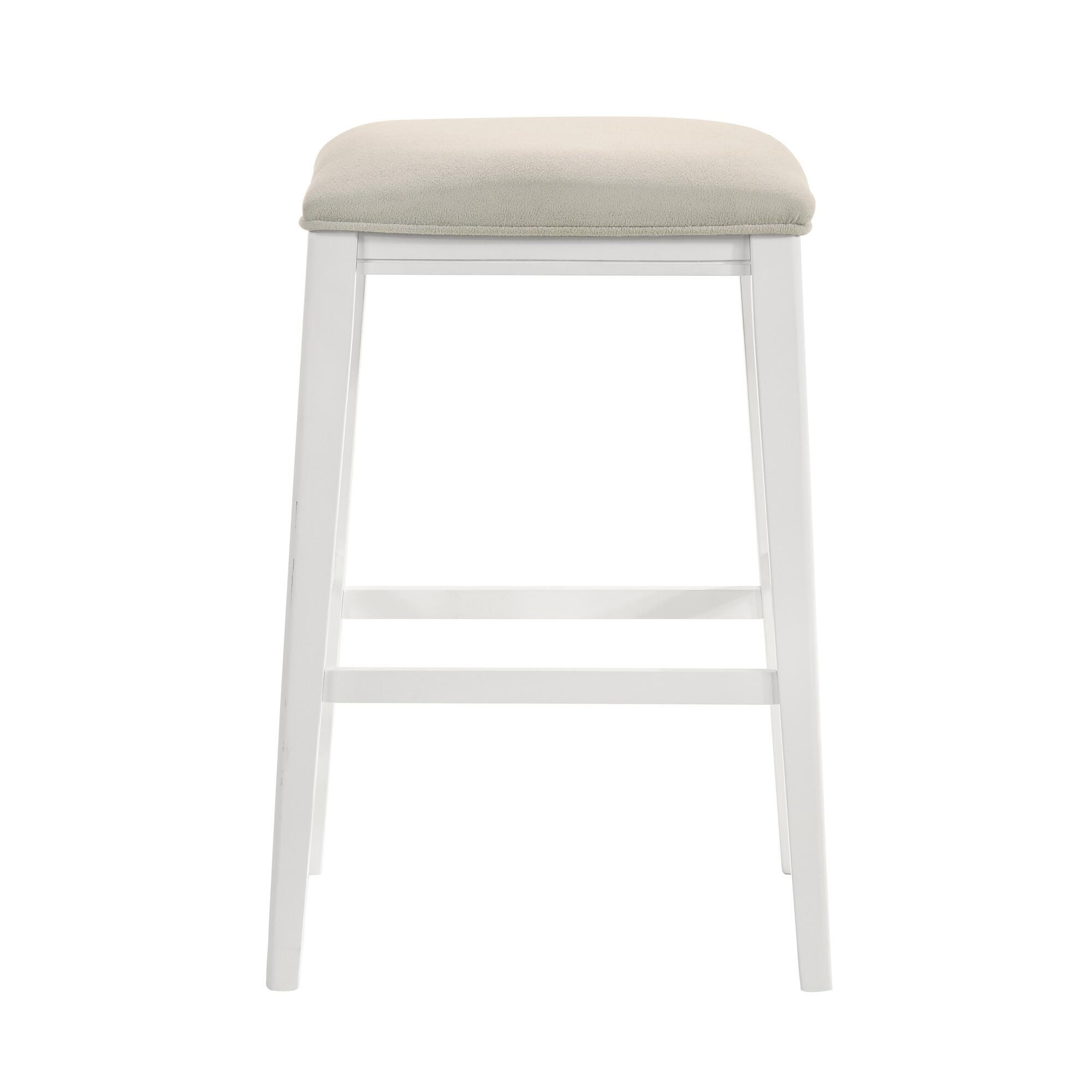 Armen Living Jane Bar Height Bar Stool, Cream/White, large