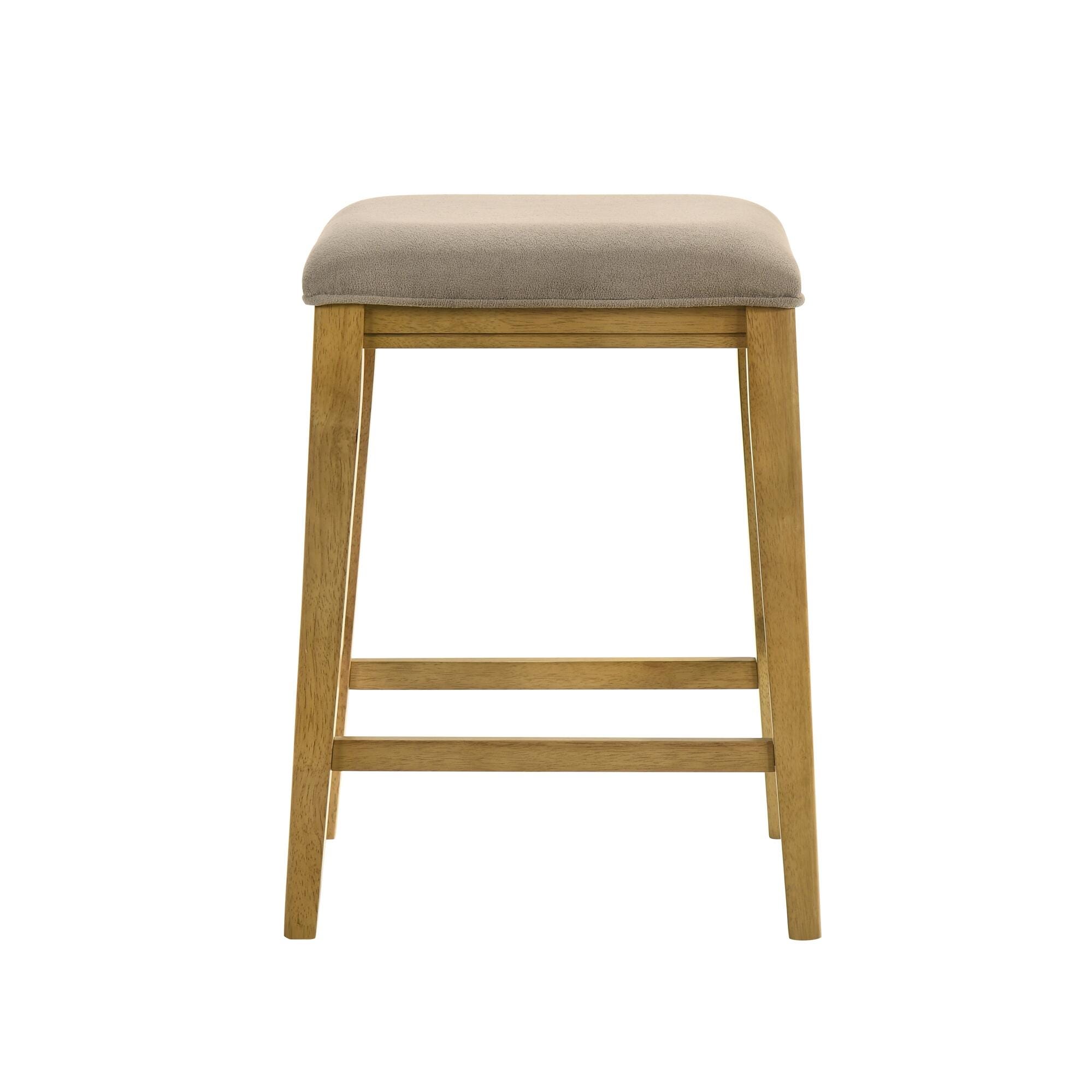 Armen Living Jane Counter Height Bar Stool, Taupe/Amber Glow, large