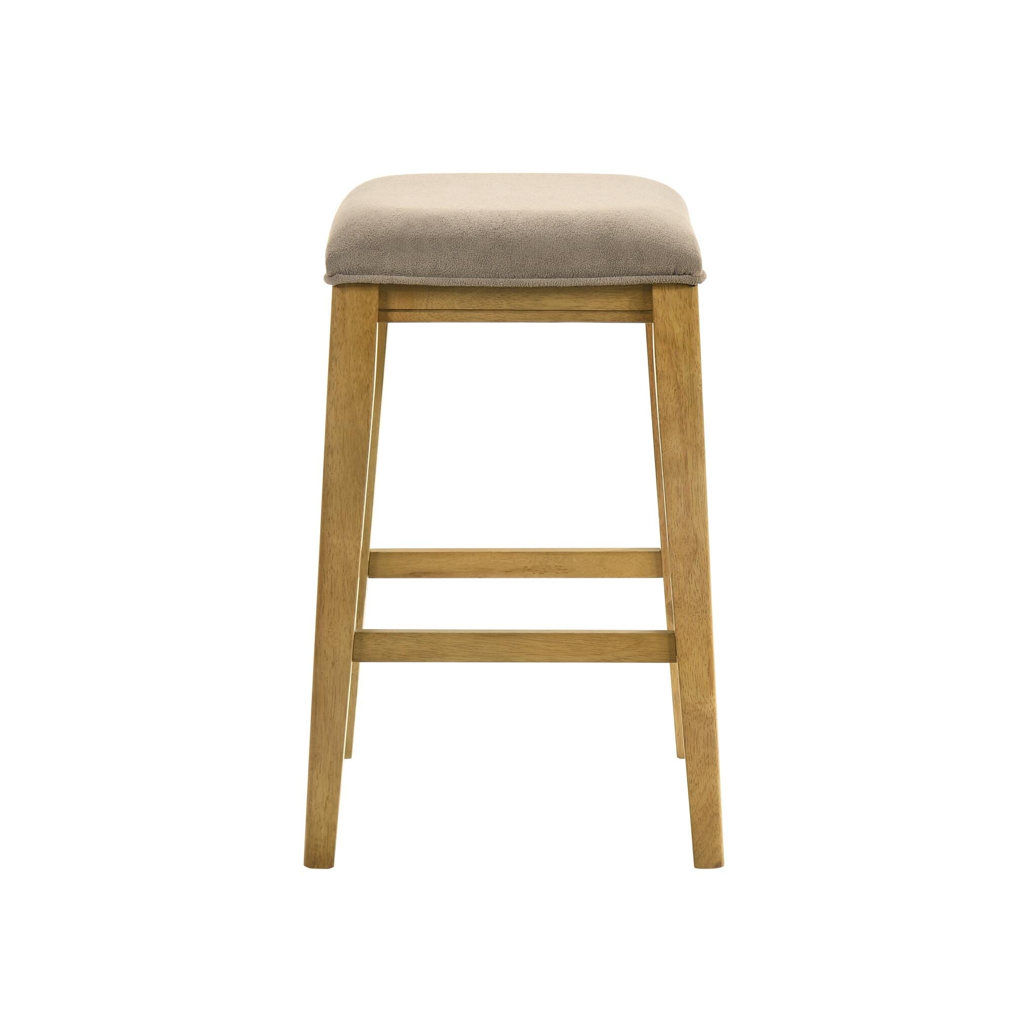 Armen Living Jane Counter Height Bar Stool, Taupe/Amber Glow, large