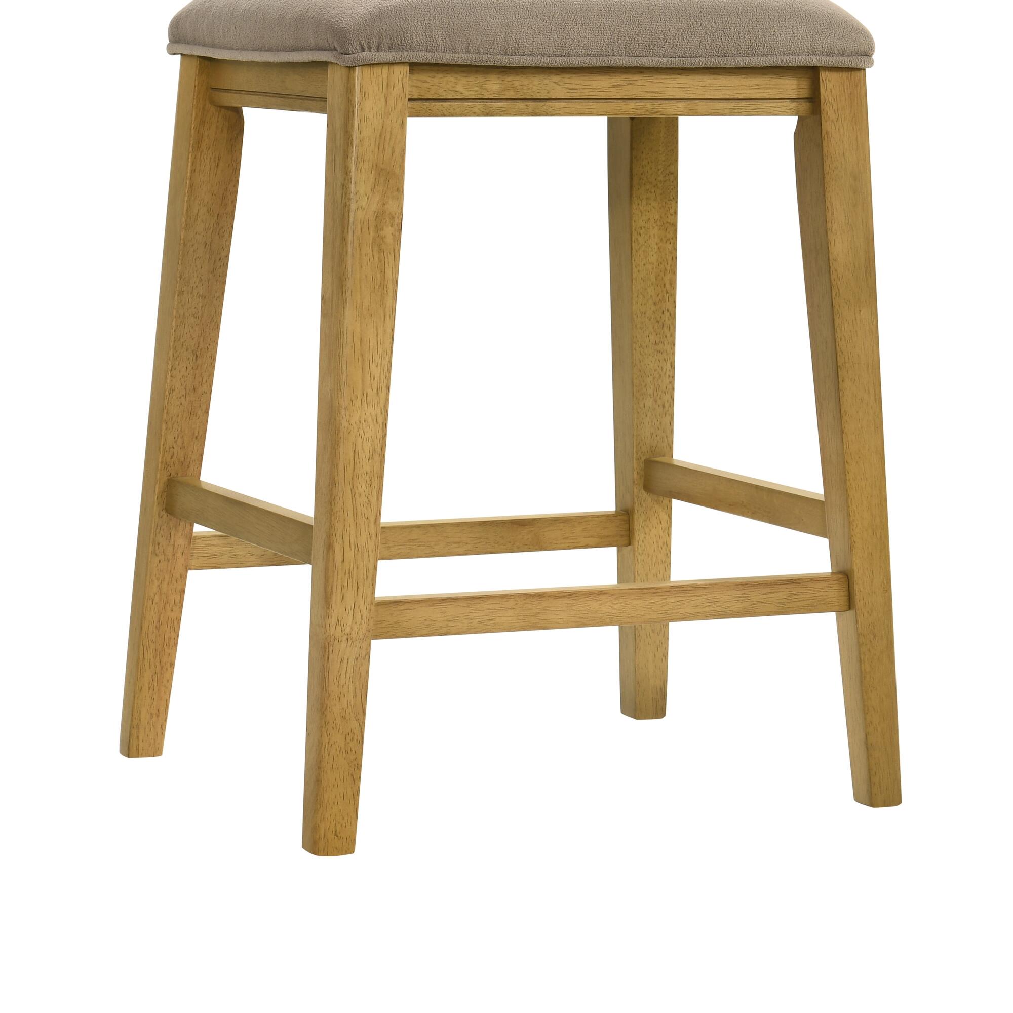 Armen Living Jane Counter Height Bar Stool, Taupe/Amber Glow, large