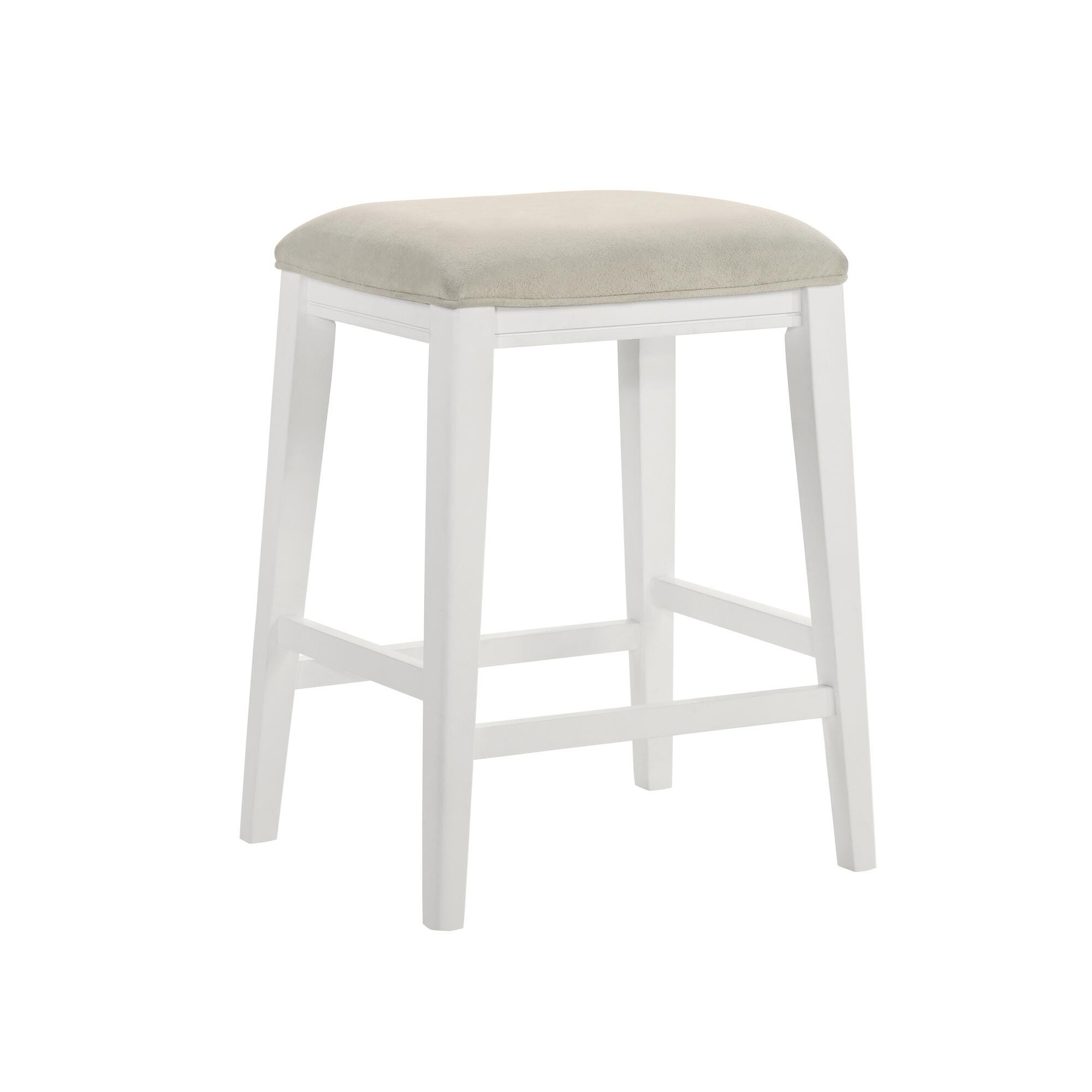 Armen Living Jane Counter Height Bar Stool, Cream/White, large