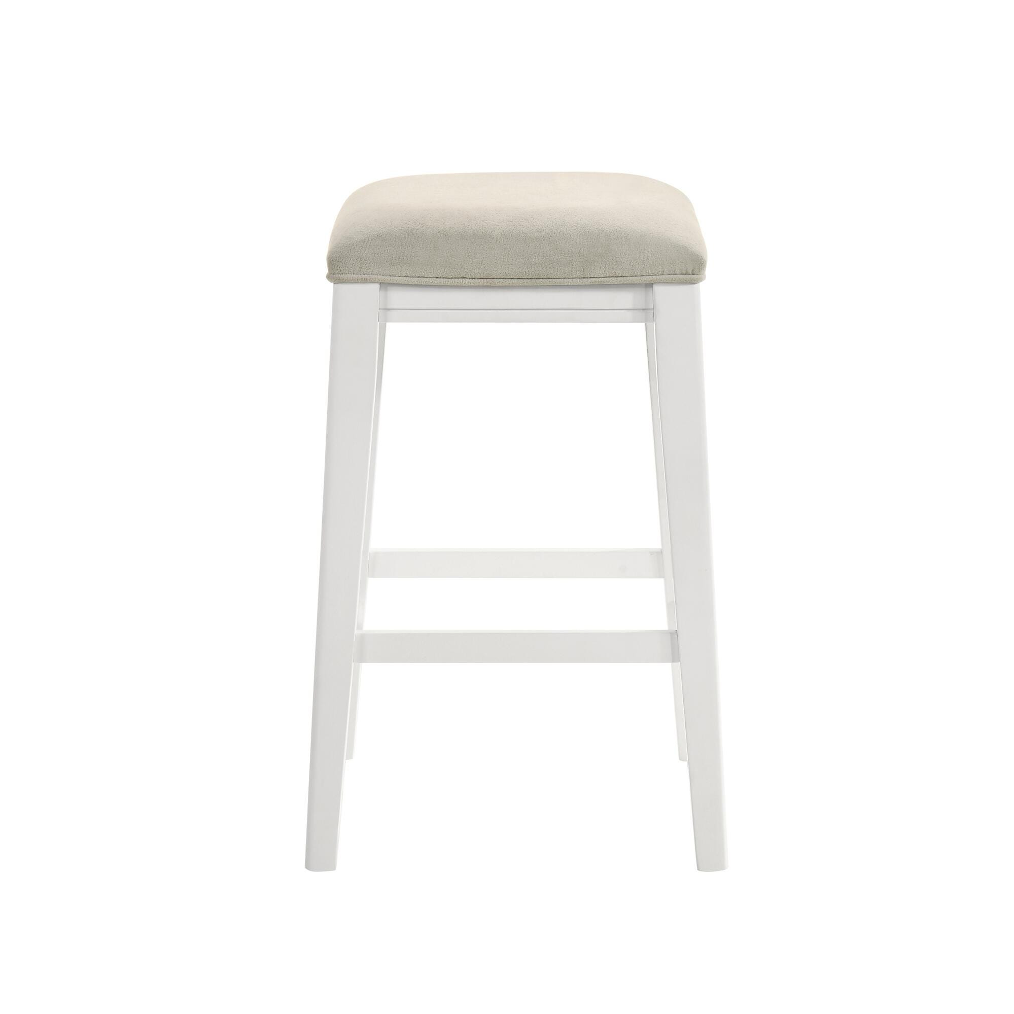 Armen Living Jane Counter Height Bar Stool, Cream/White, large