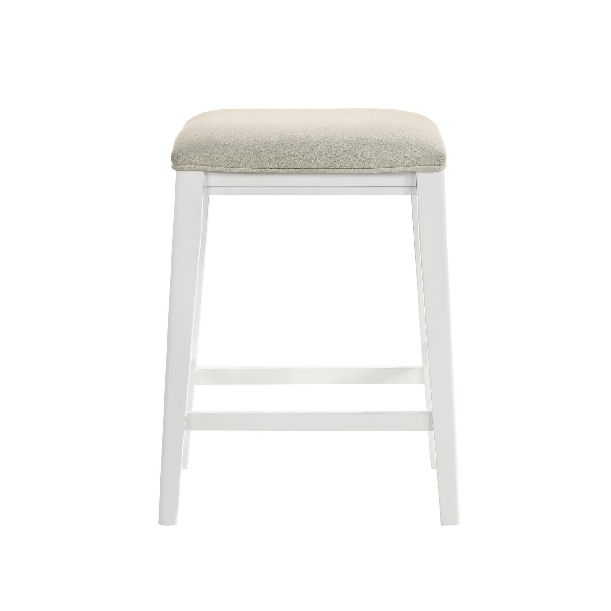 Armen Living Jane Counter Height Bar Stool, Cream/White, large