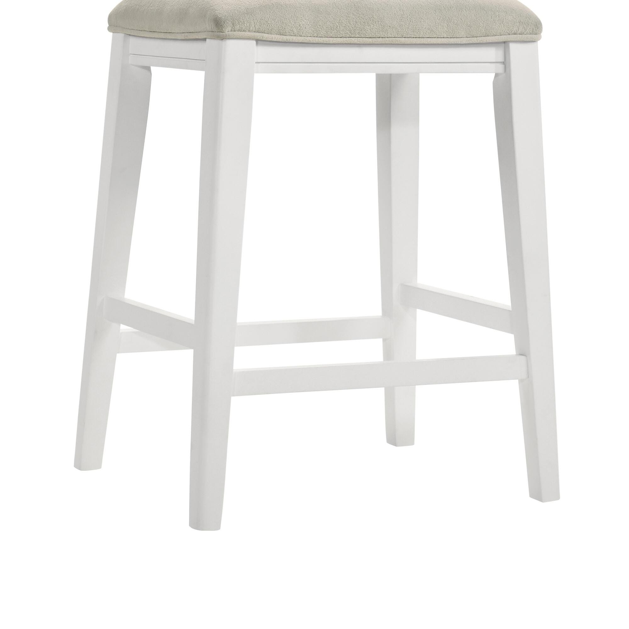 Armen Living Jane Counter Height Bar Stool, Cream/White, large