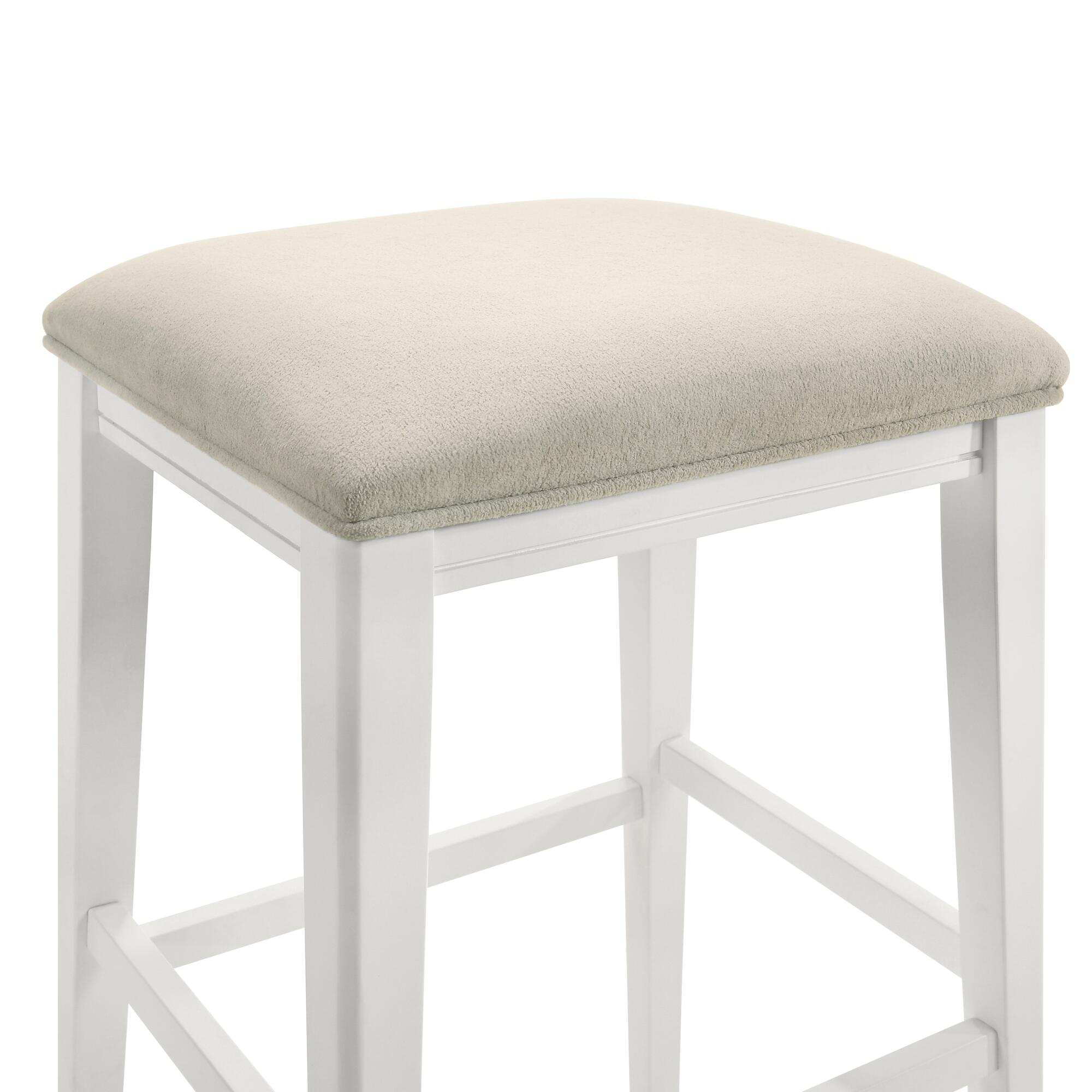 Armen Living Jane Counter Height Bar Stool, Cream/White, large