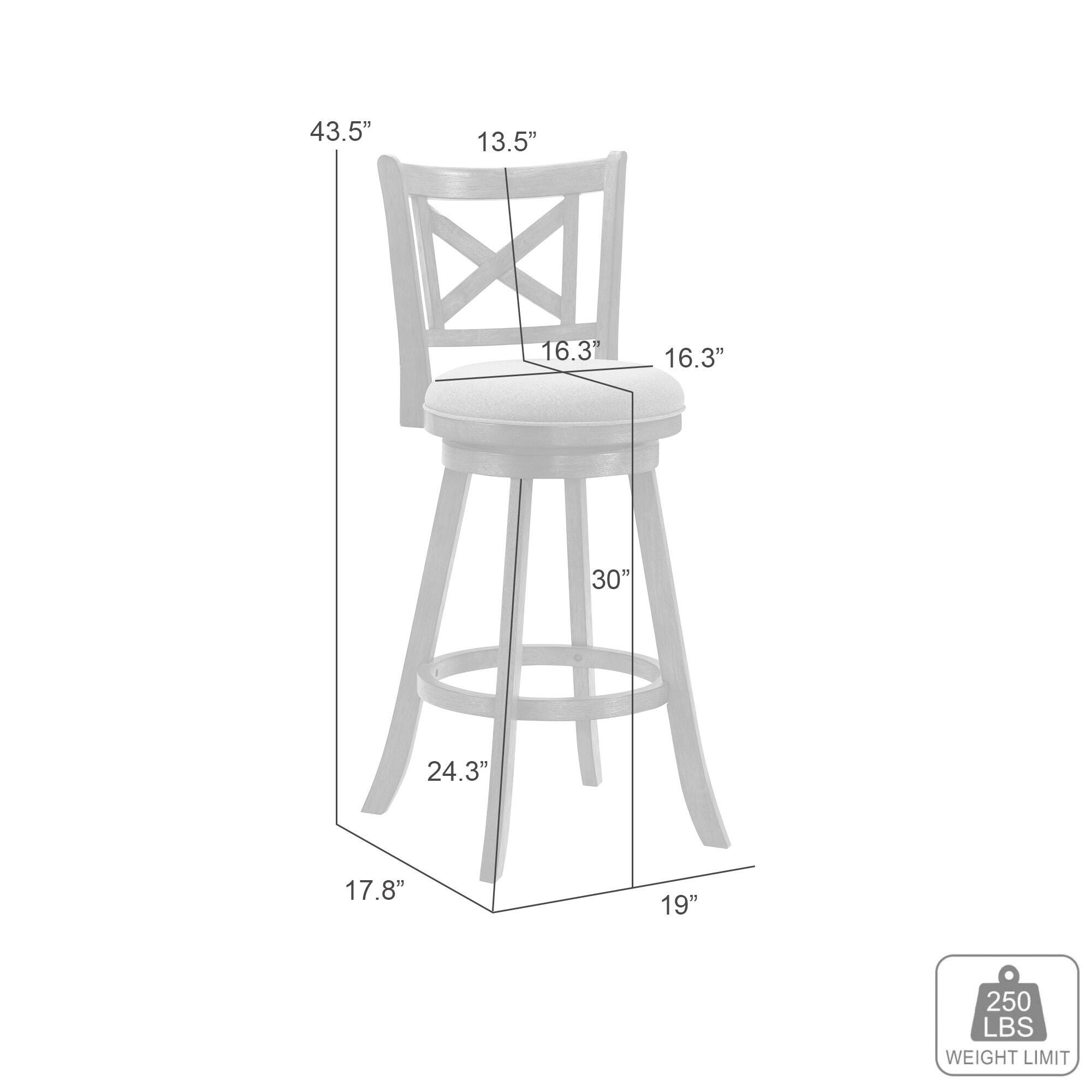 Armen Living Kodi Bar Height Bar Stool, Gray/Sepia Brown, large