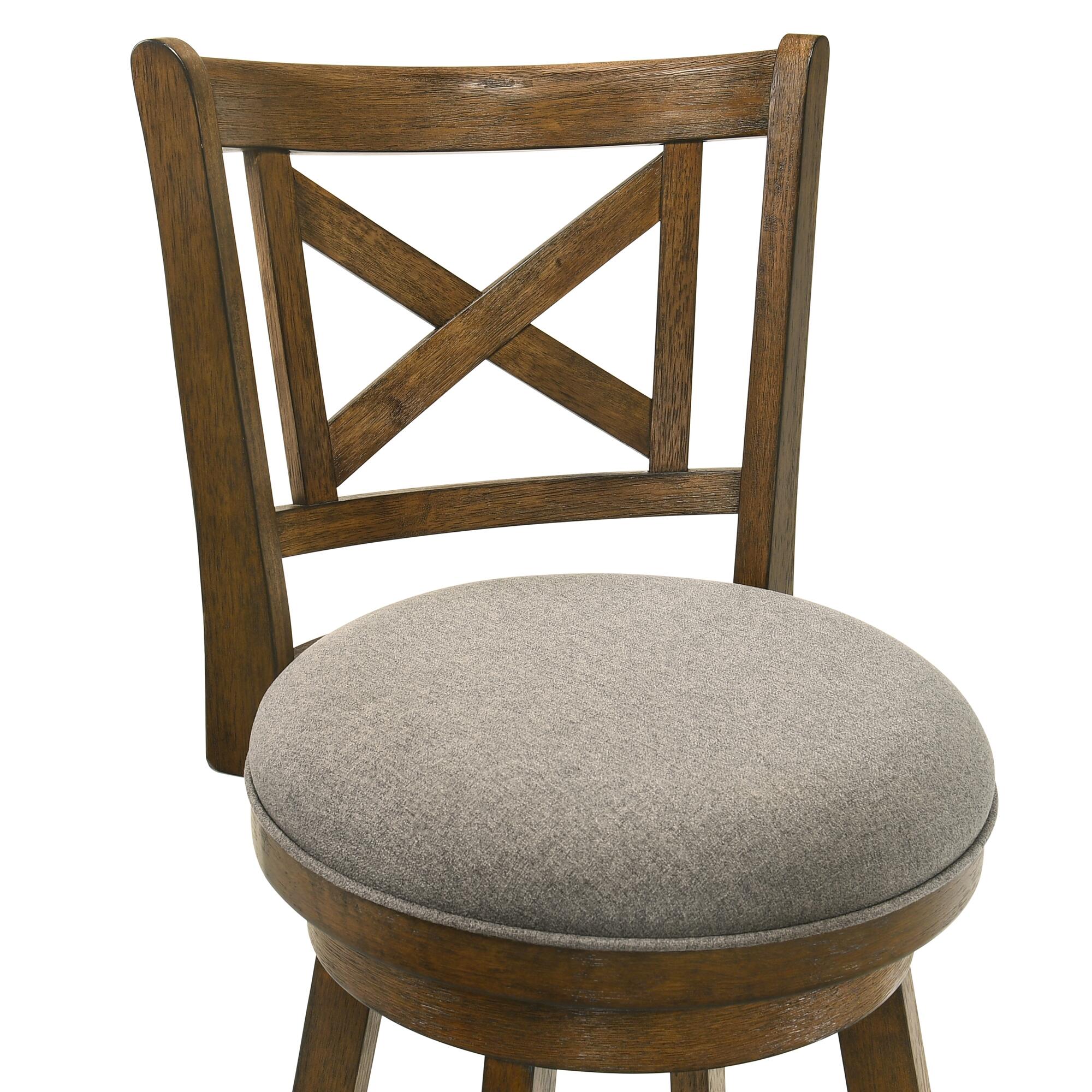 Armen Living Kodi Bar Height Bar Stool, Gray/Sepia Brown, large