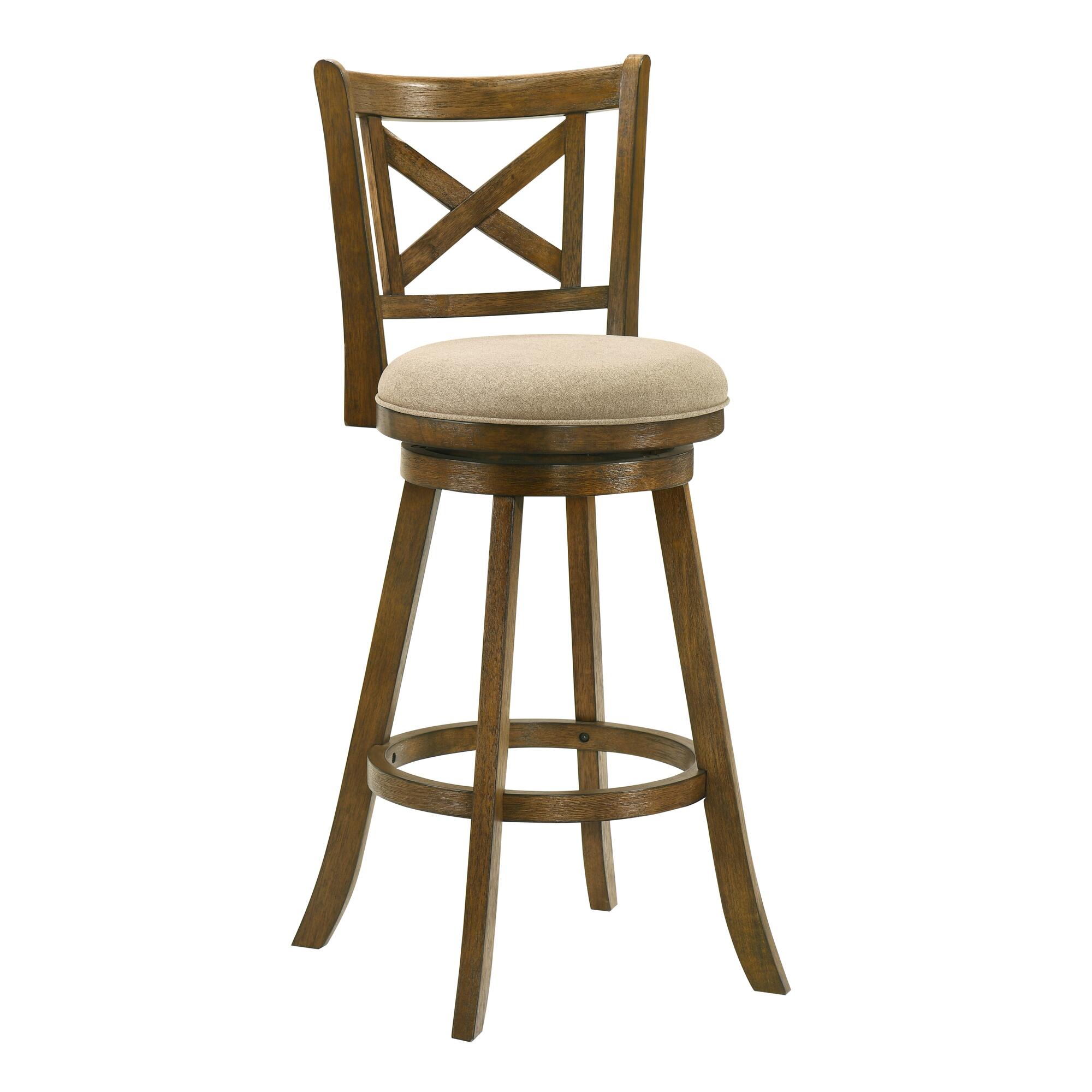 Armen Living Kodi Bar Height Bar Stool, Light Scone/Sepia Brown, large