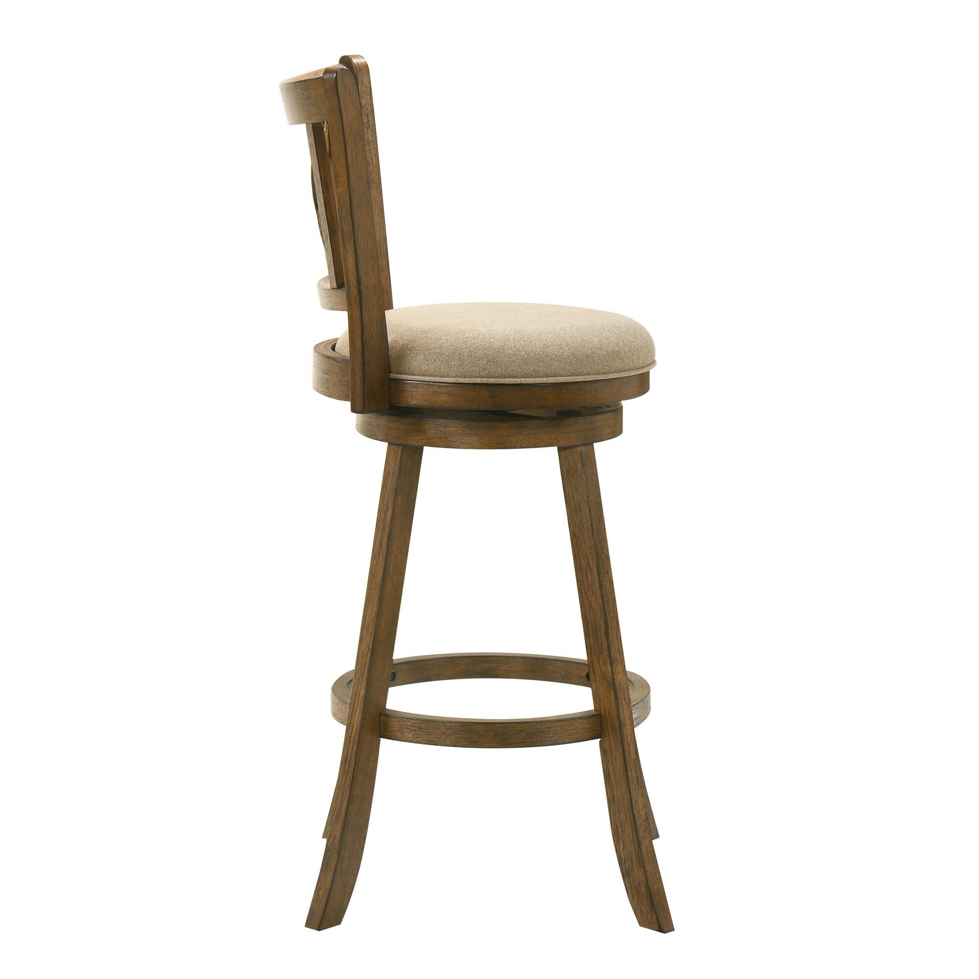 Armen Living Kodi Bar Height Bar Stool, Light Scone/Sepia Brown, large