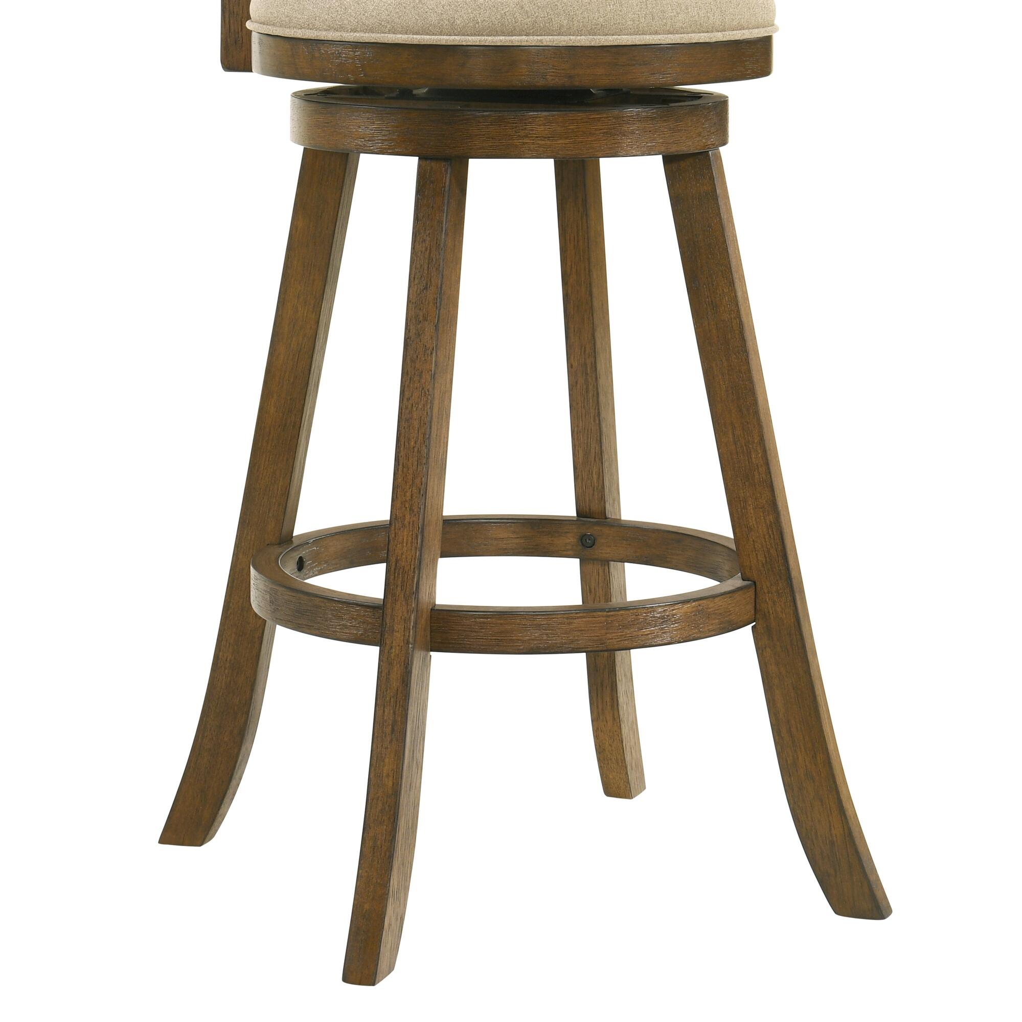 Armen Living Kodi Bar Height Bar Stool, Light Scone/Sepia Brown, large